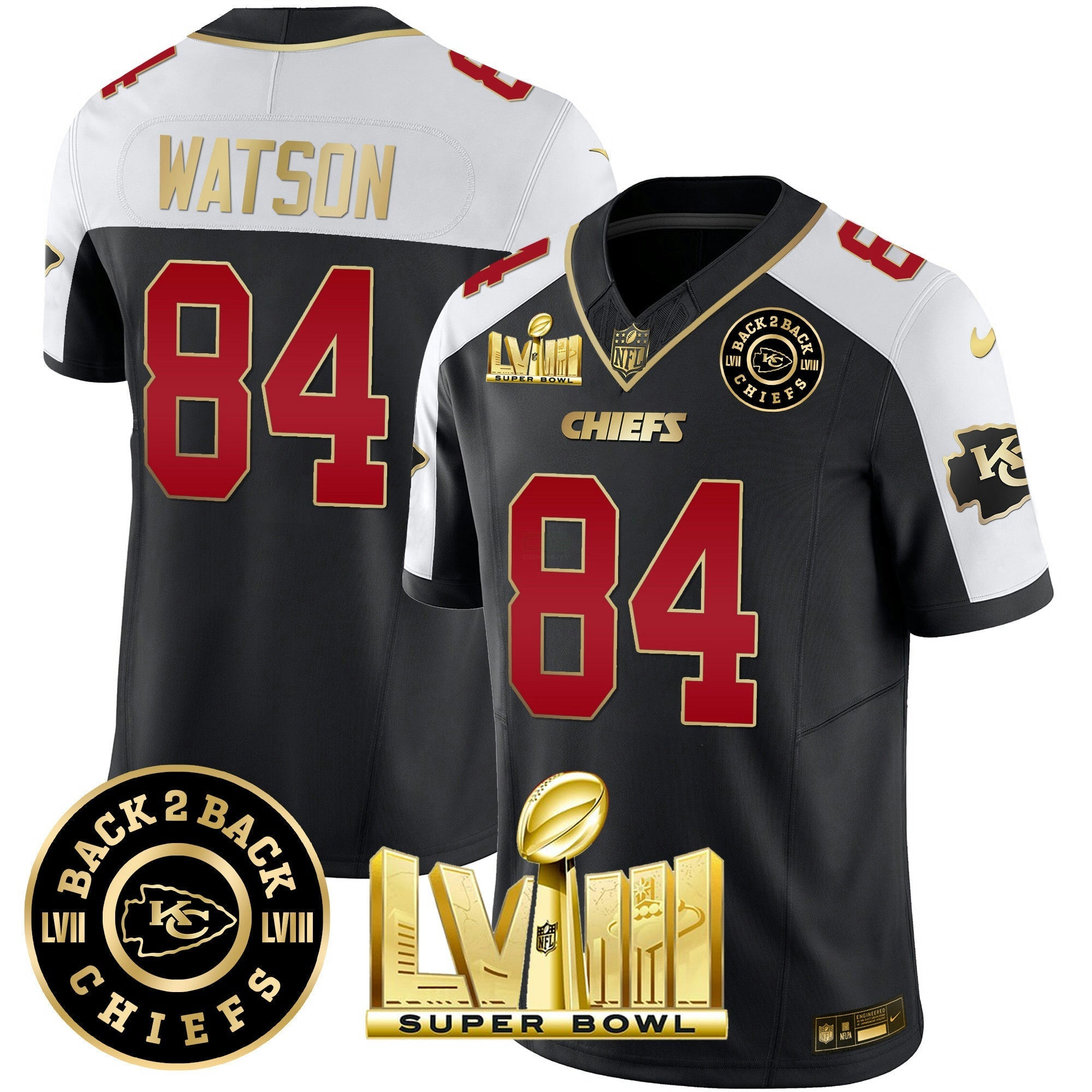 Camisa NFL Men’s Super Bowl LVIII & Back 2 Back Patch Vapor Jersey V3