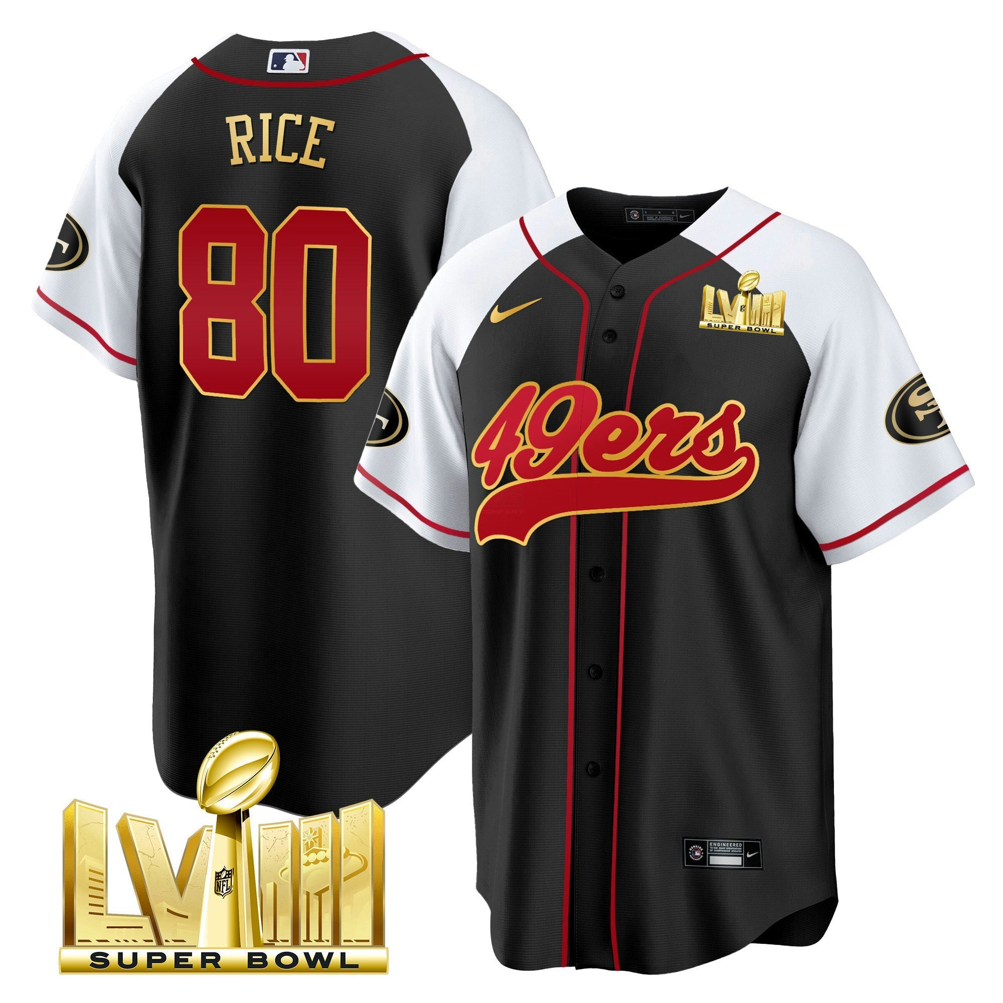 Camisa NFL Men’s Super Bowl LVIII Dourada Patch Jersey