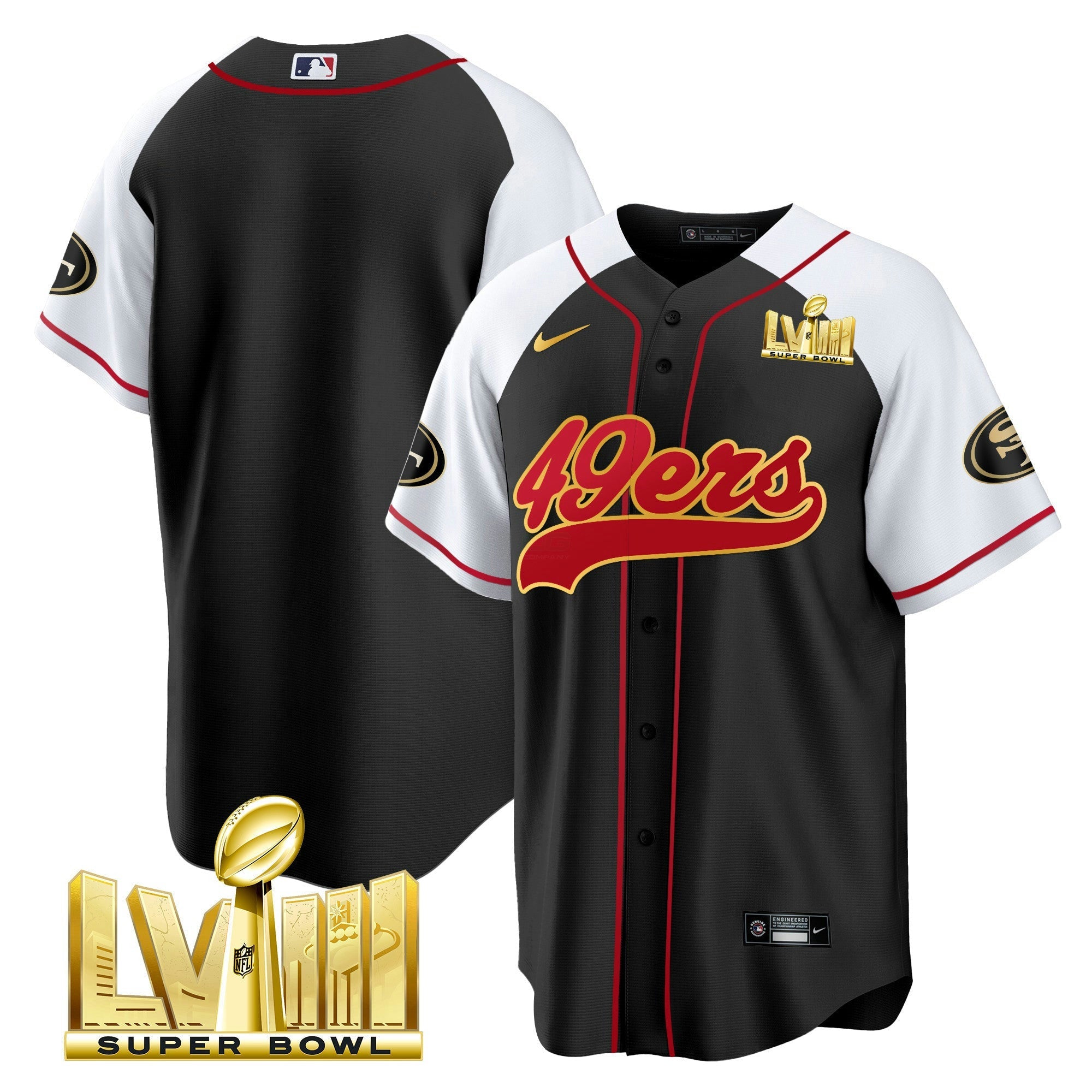 Camisa NFL Men’s Super Bowl LVIII Dourada Patch Jersey