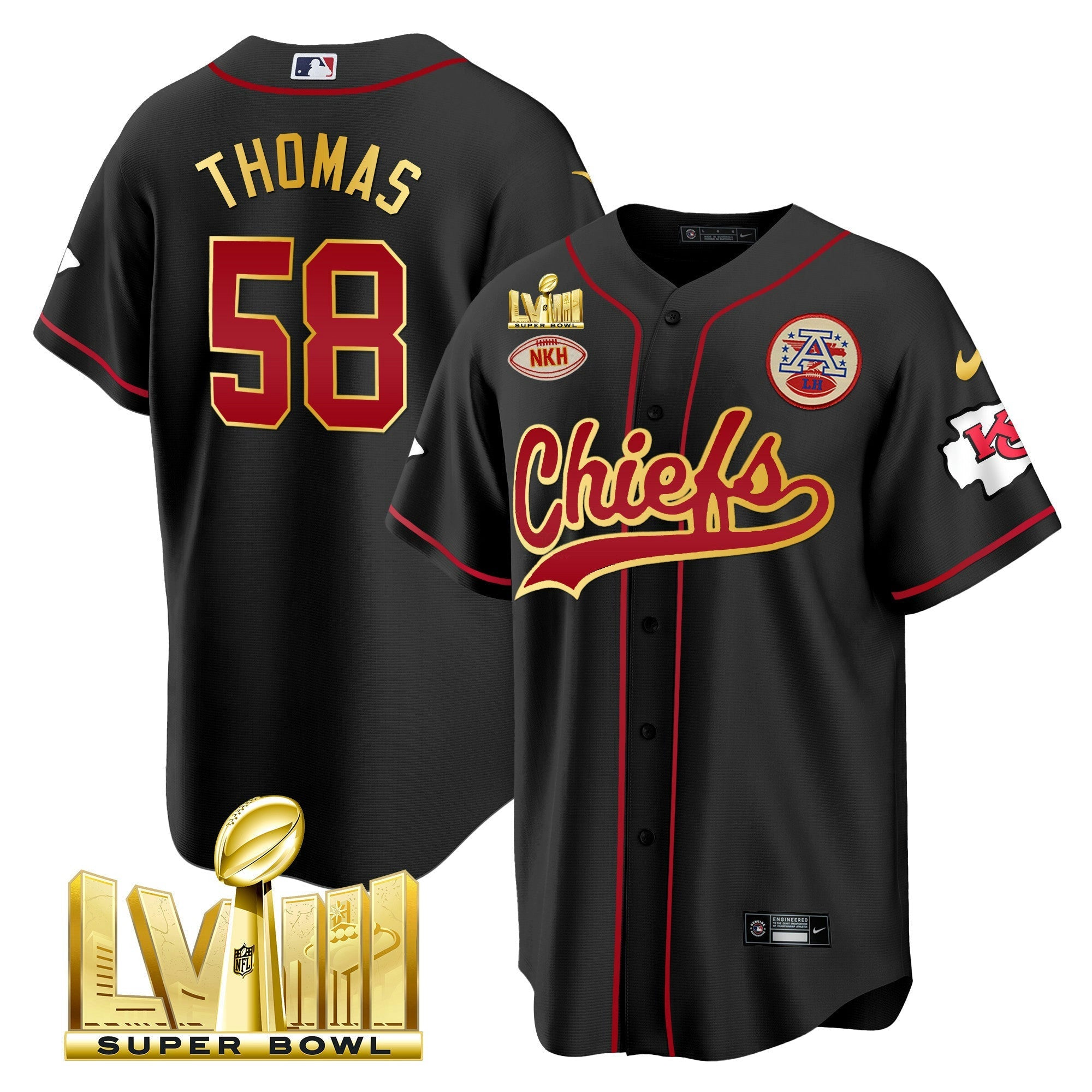 Camisa NFL Men’s Super Bowl LVIII Dourada Patch Jersey