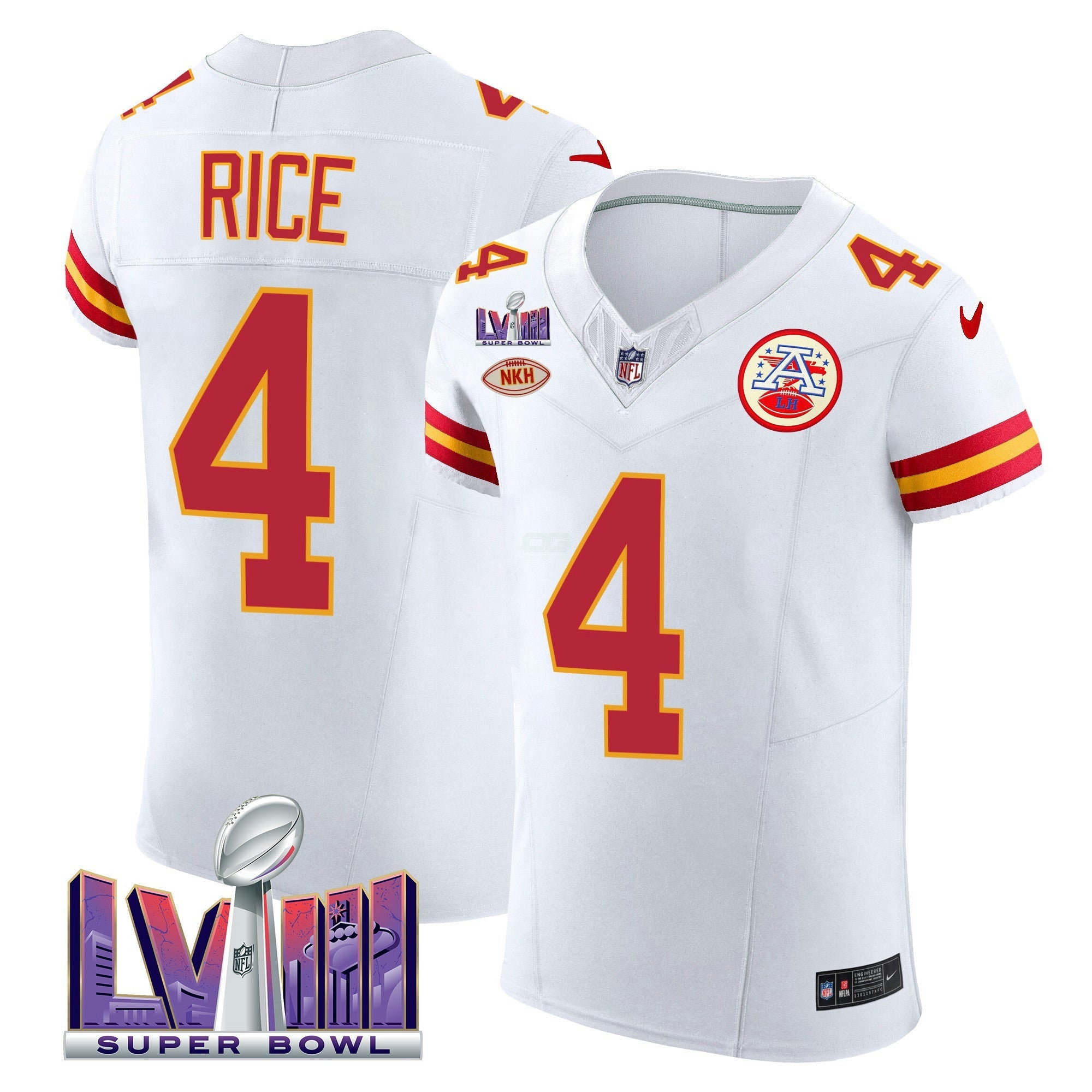 Camisa NFL Men’s Super Bowl LVIII Dourada Patch Vapor Elite Jersey