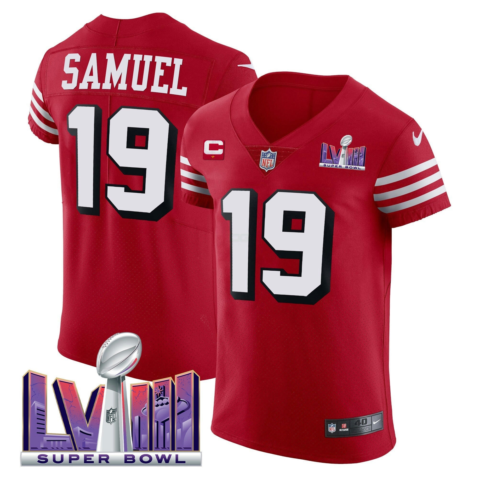 Camisa NFL Men’s Super Bowl LVIII Dourada Patch Vapor Elite Jersey
