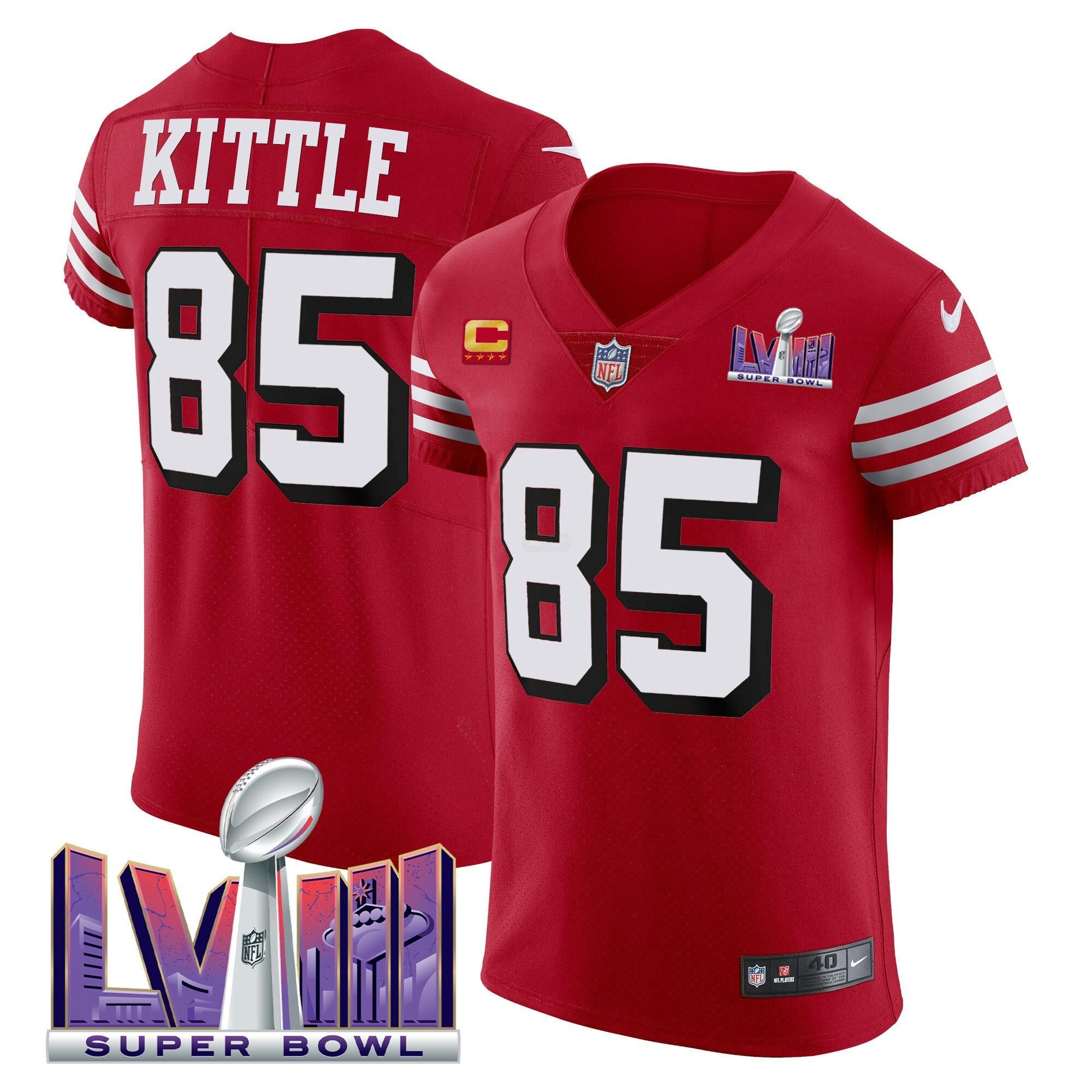 Camisa NFL Men’s Super Bowl LVIII Dourada Patch Vapor Elite Jersey