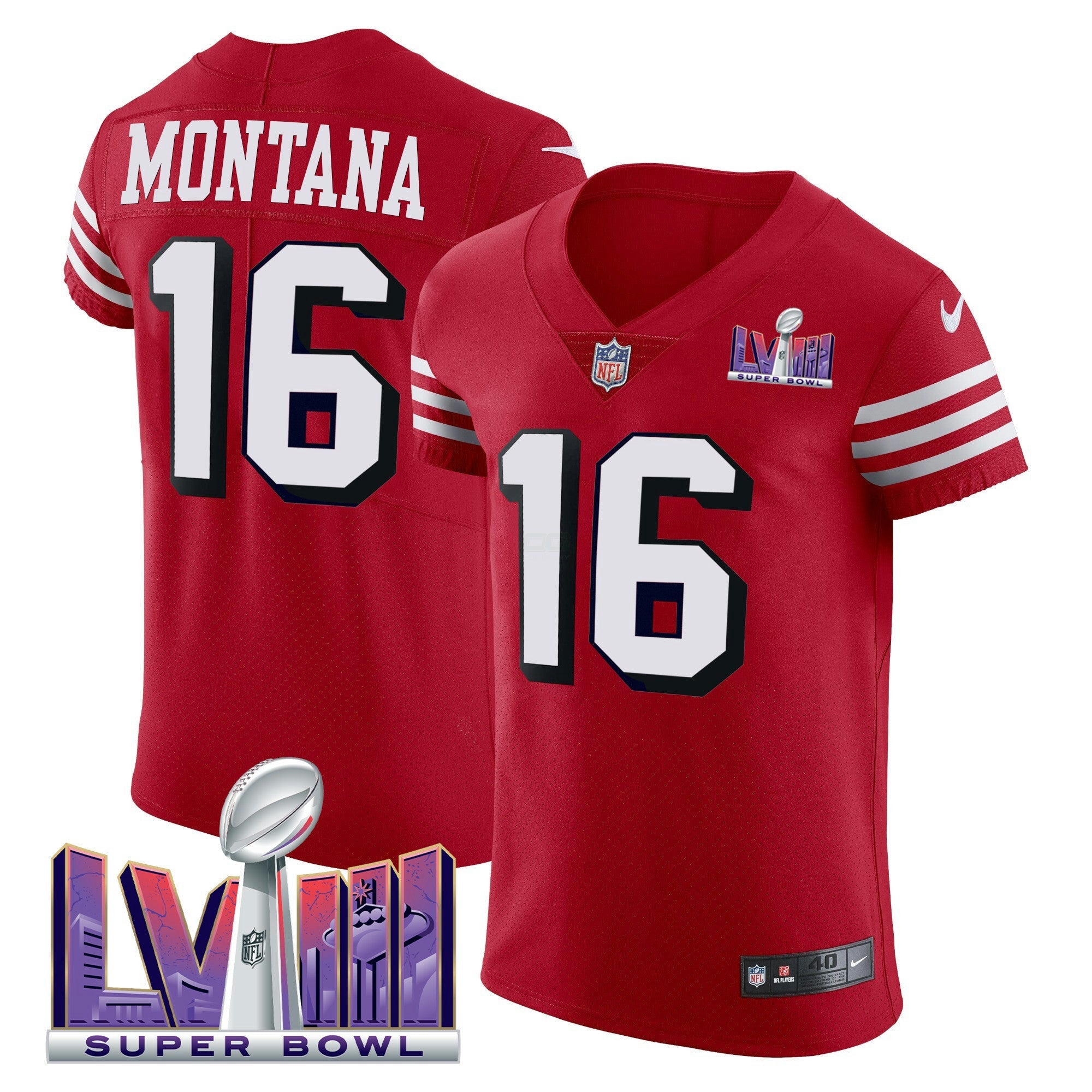 Camisa NFL Men’s Super Bowl LVIII Dourada Patch Vapor Elite Jersey
