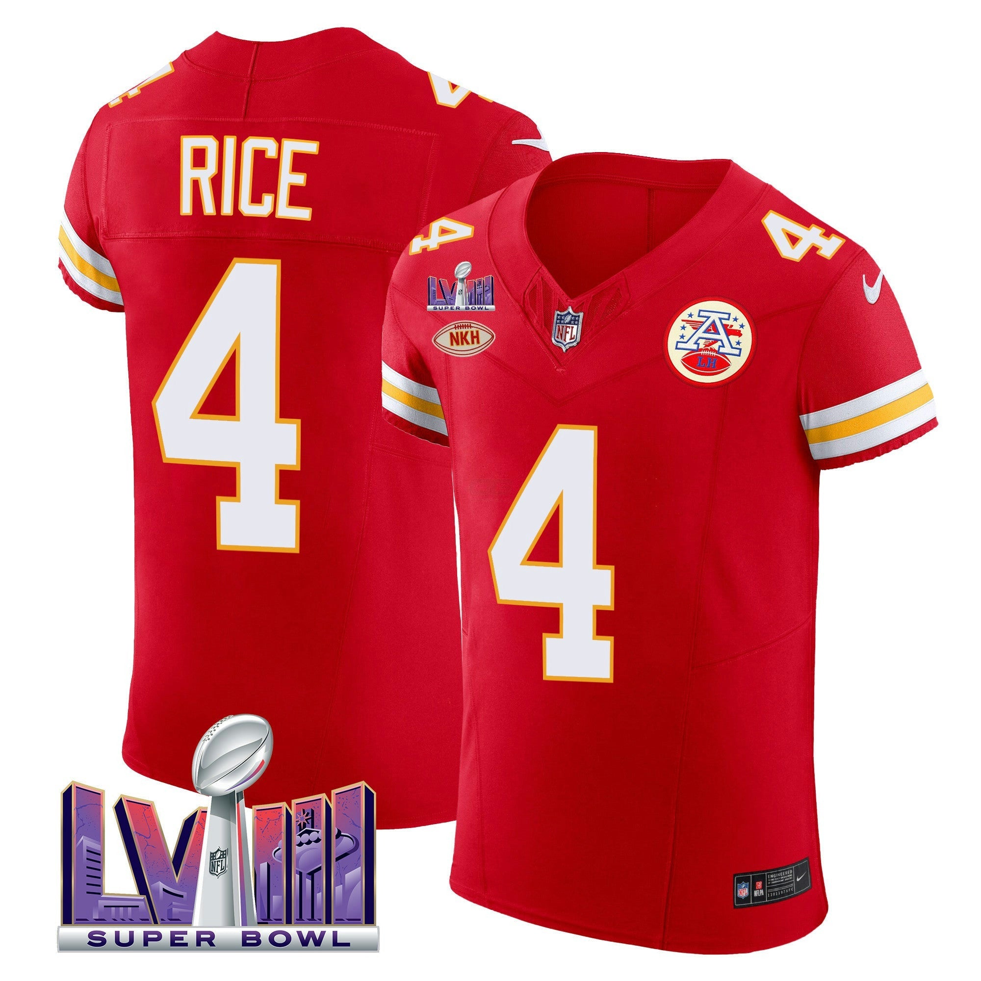 Camisa NFL Men’s Super Bowl LVIII Dourada Patch Vapor Elite Jersey