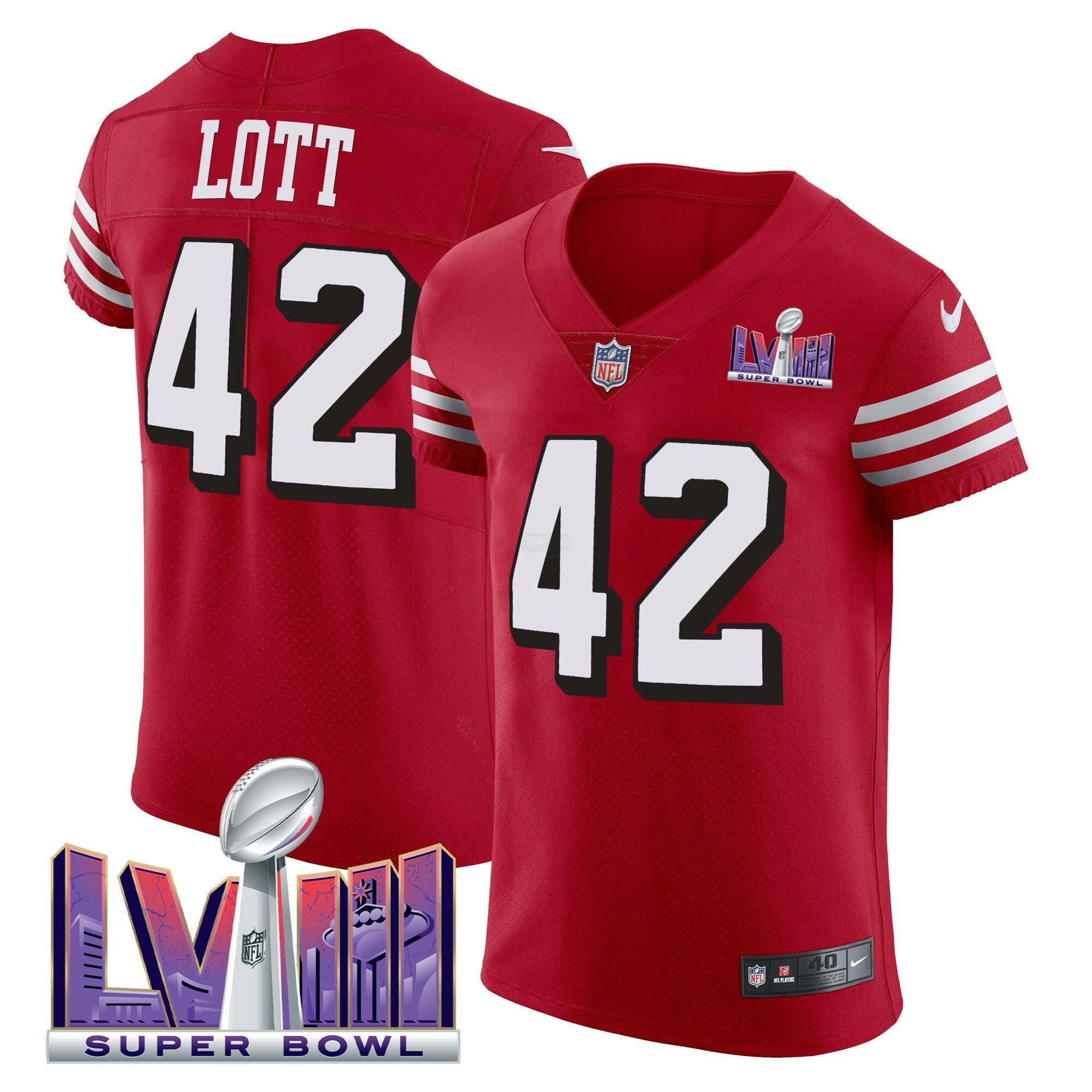 Camisa NFL Men’s Super Bowl LVIII Dourada Patch Vapor Elite Jersey