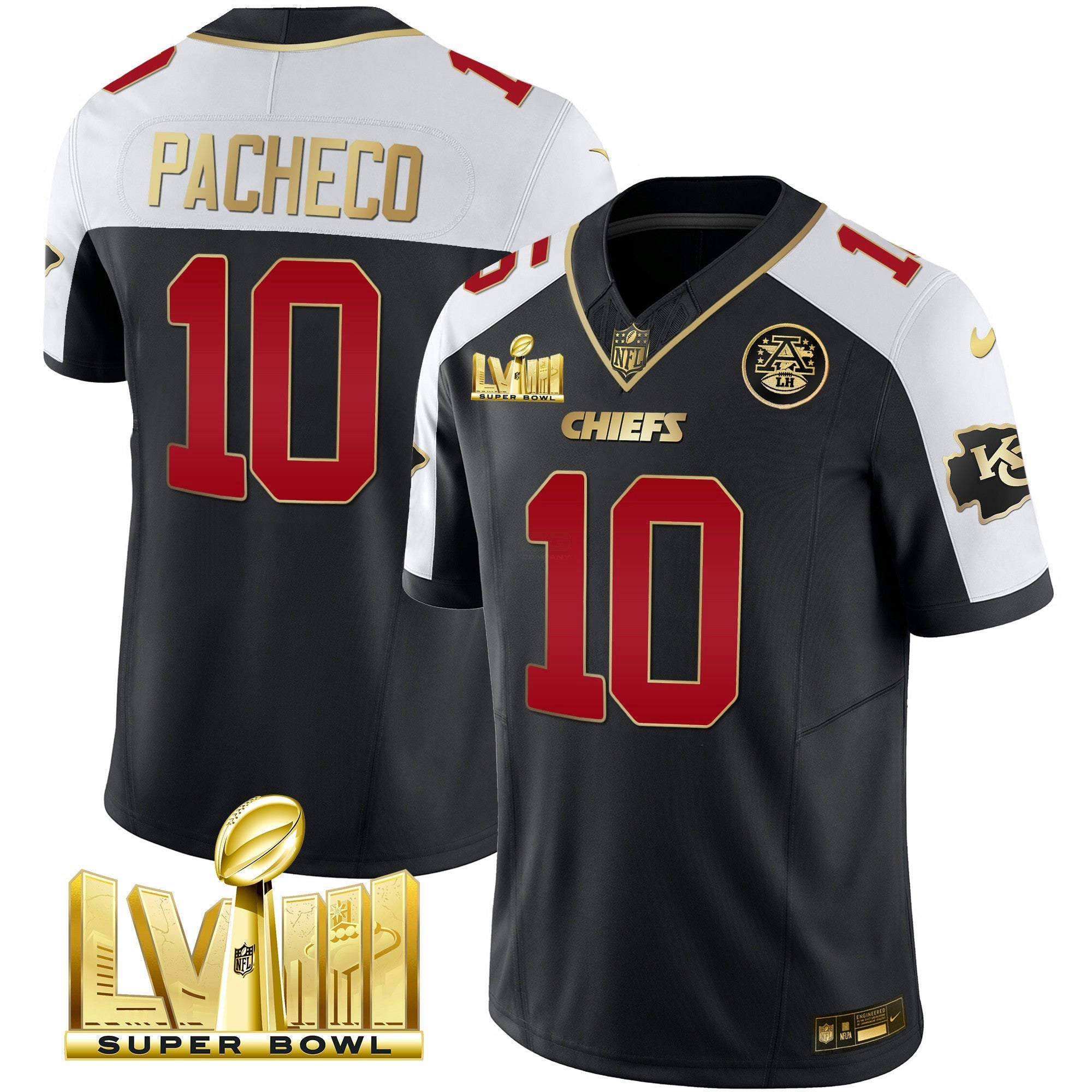 Camisa NFL Men’s Super Bowl LVIII Dourada Patch Vapor Jersey