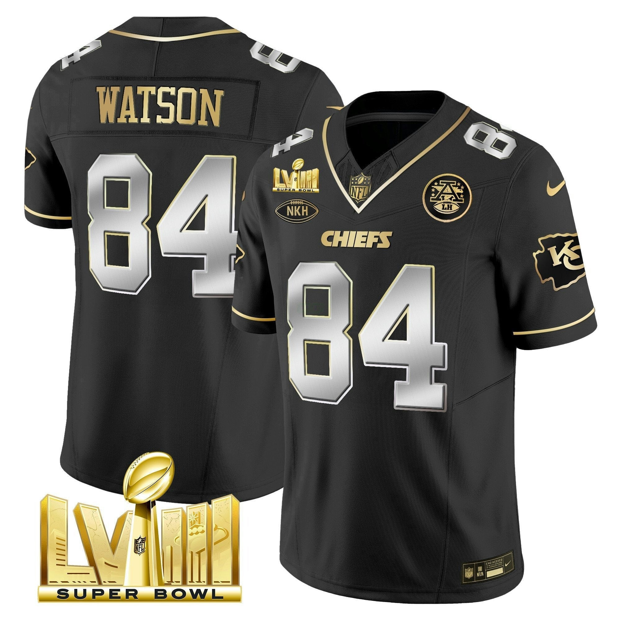Camisa NFL Men’s Super Bowl LVIII Dourada Patch Vapor Jersey V2