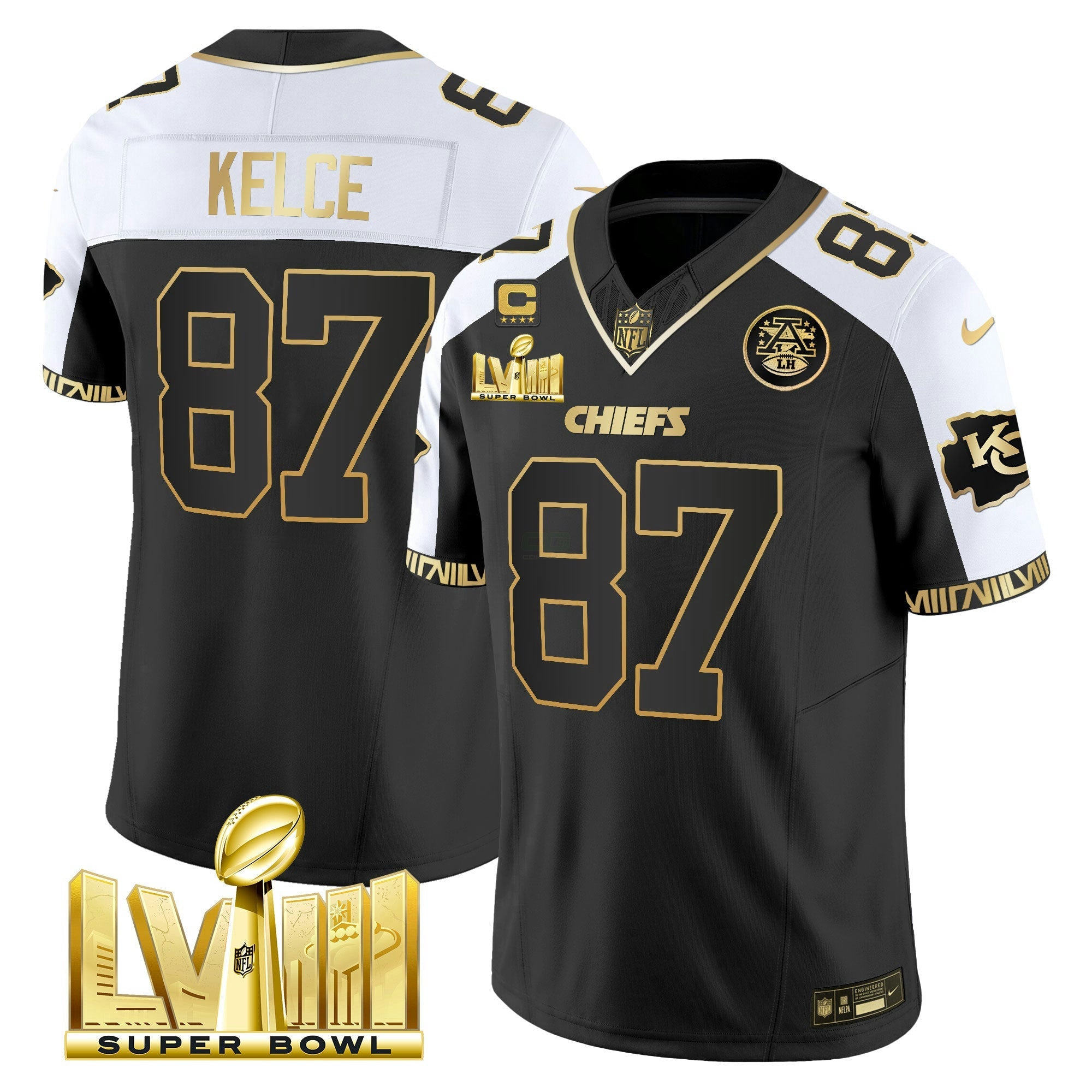 Camisa NFL Men’s Super Bowl LVIII Pattern Gold Vapor Jersey