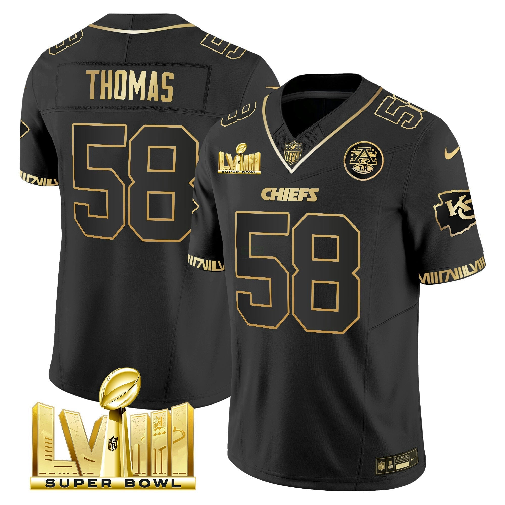 Camisa NFL Men’s Super Bowl LVIII Pattern Gold Vapor Jersey
