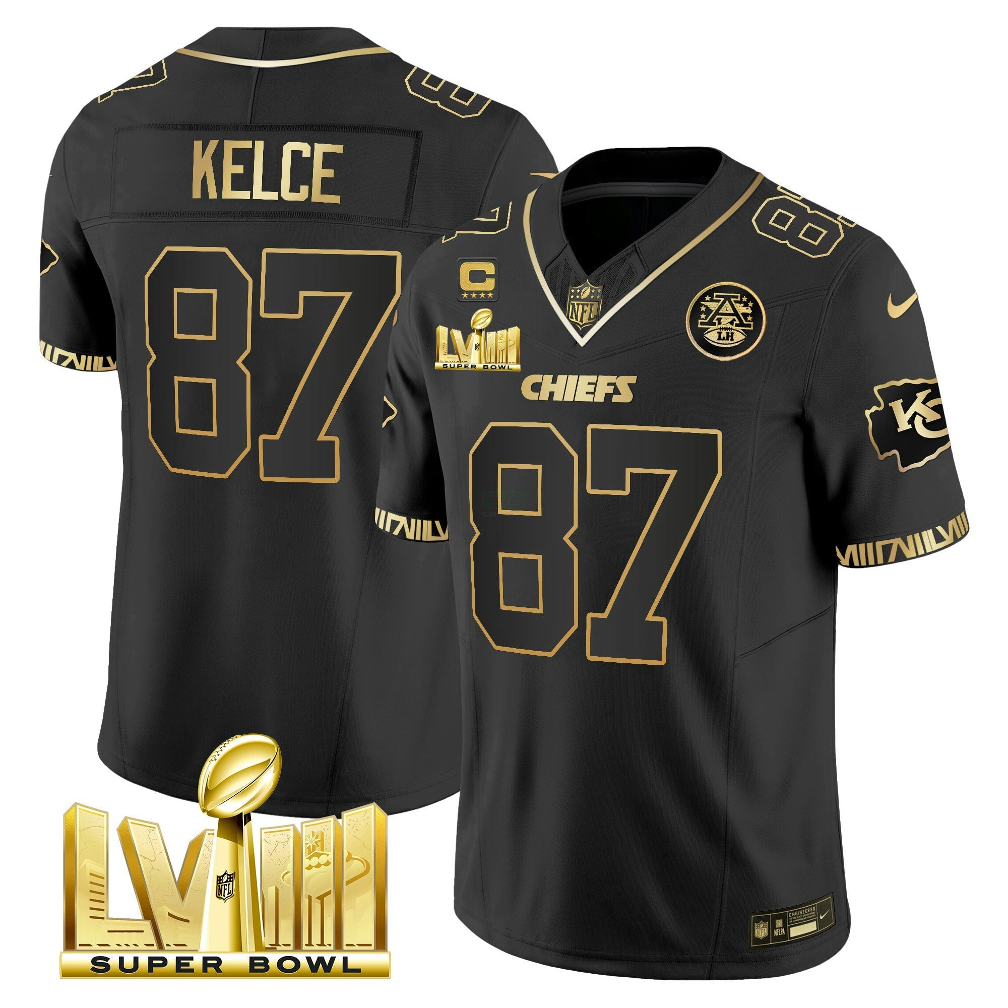 Camisa NFL Men’s Super Bowl LVIII Pattern Gold Vapor Jersey