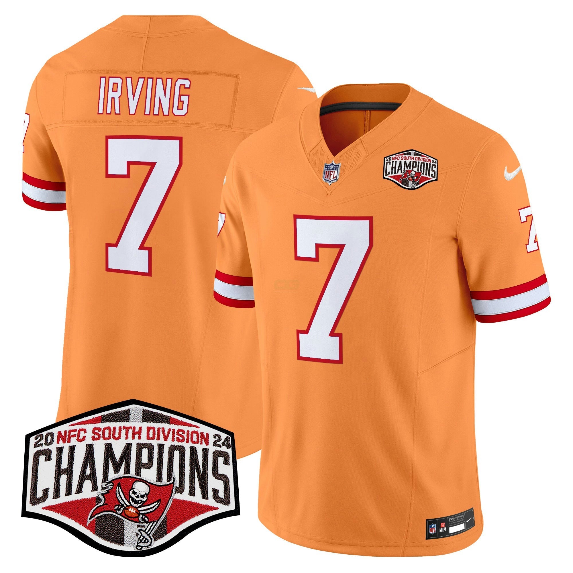 Camisa NFL Men’s Tampa Bay Creamsicle 2024 NFC South Division Champions Patch Vapor Limited Jersey