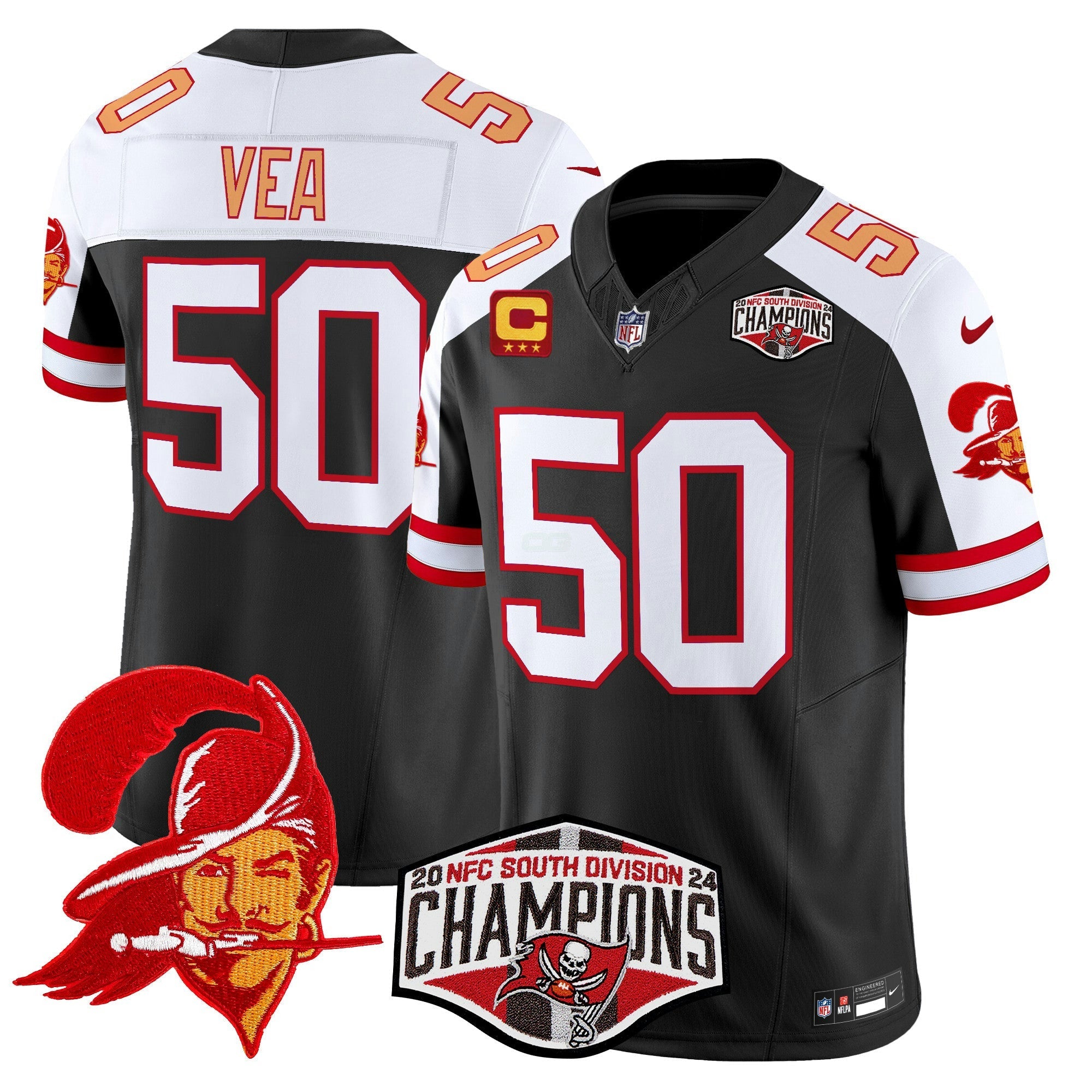 Camisa NFL Men’s Tampa Bay Creamsicle 2024 NFC South Division Champions Patch Vapor Limited Jersey
