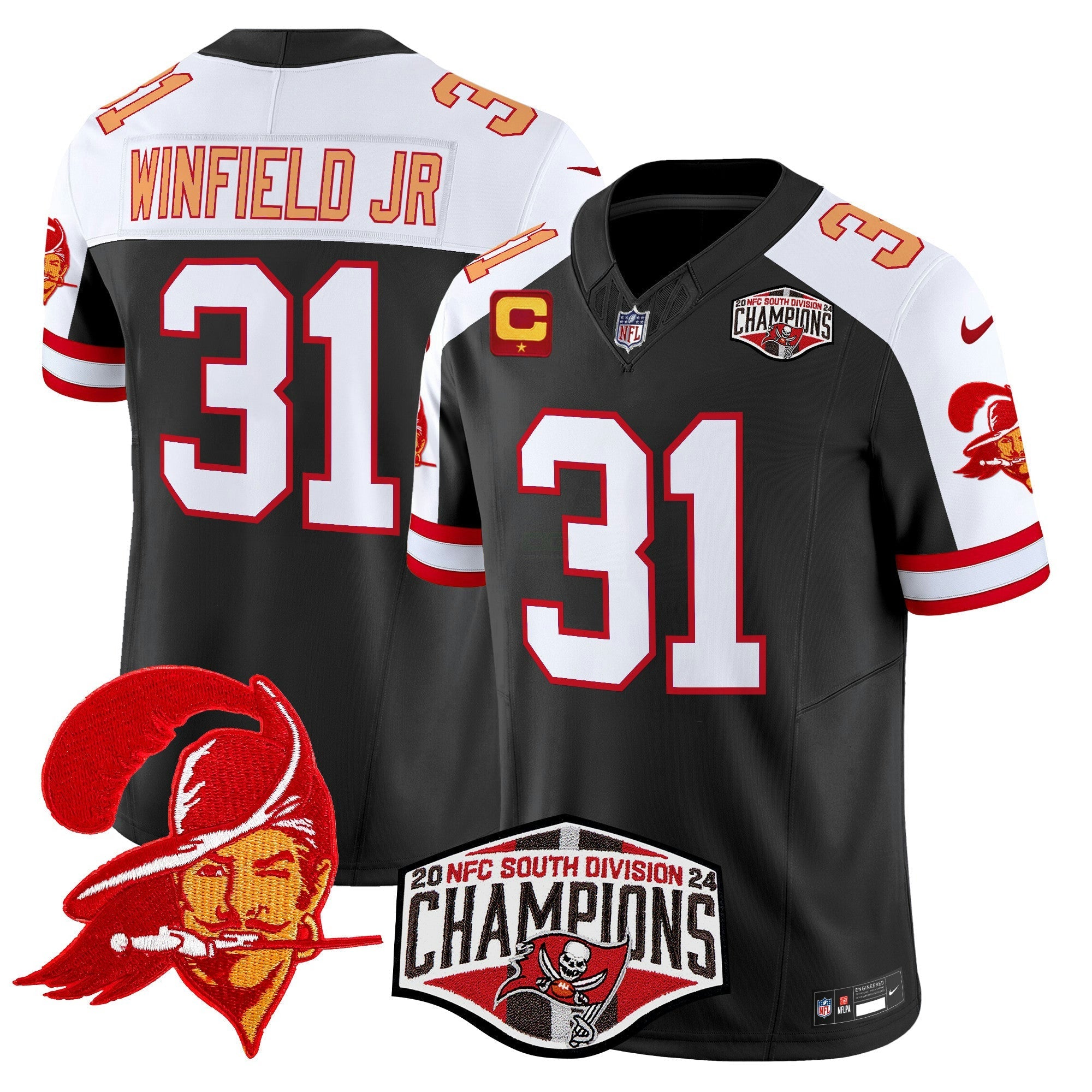 Camisa NFL Men’s Tampa Bay Creamsicle 2024 NFC South Division Champions Patch Vapor Limited Jersey