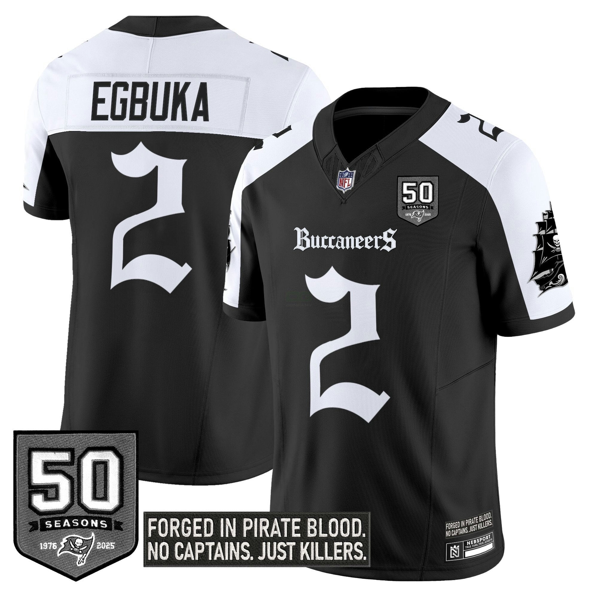 Camisa NFL Men’s Tampa Bay ‘Gothic Pirate Shadows Edition’ Vapor Limited Jersey