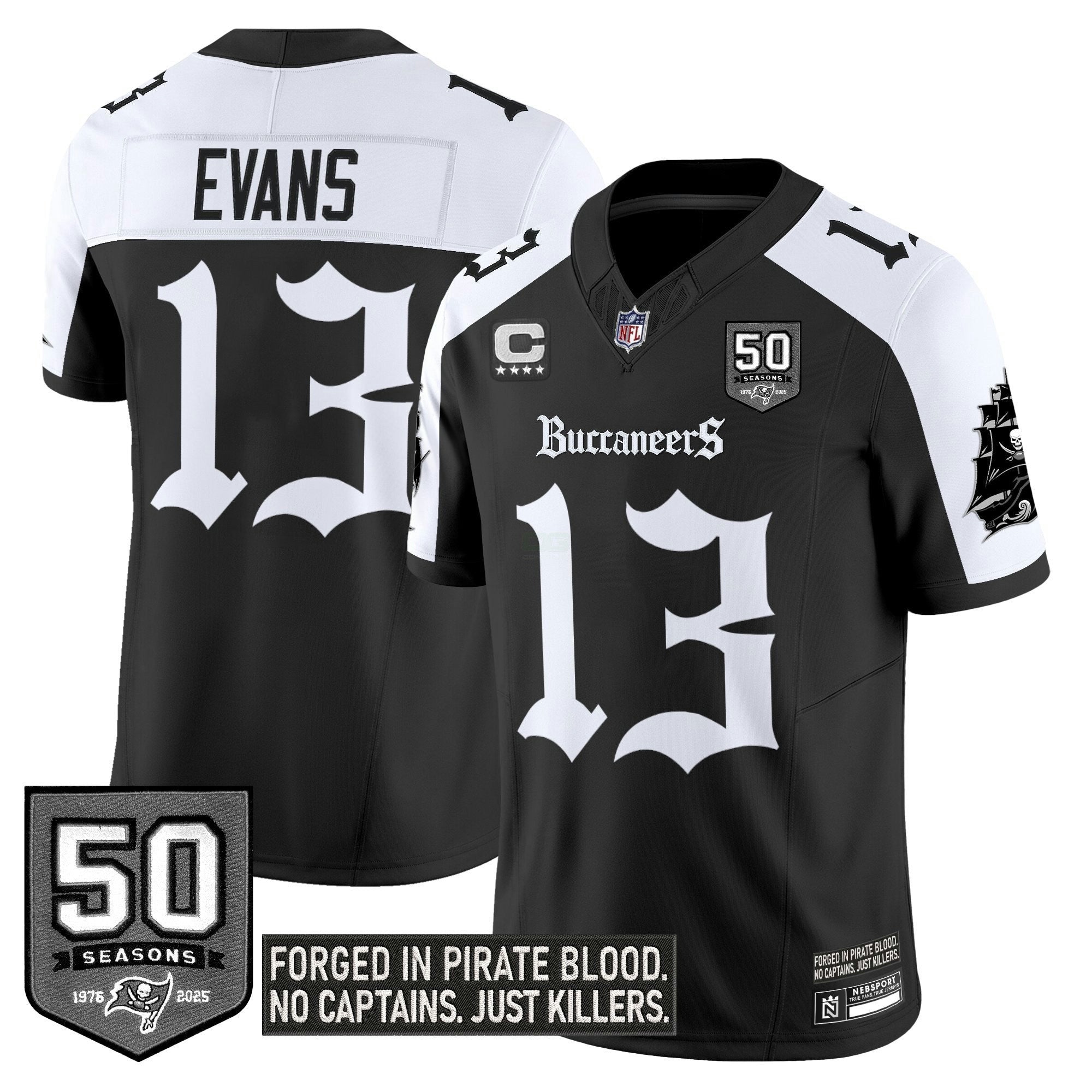 Camisa NFL Men’s Tampa Bay ‘Gothic Pirate Shadows Edition’ Vapor Limited Jersey