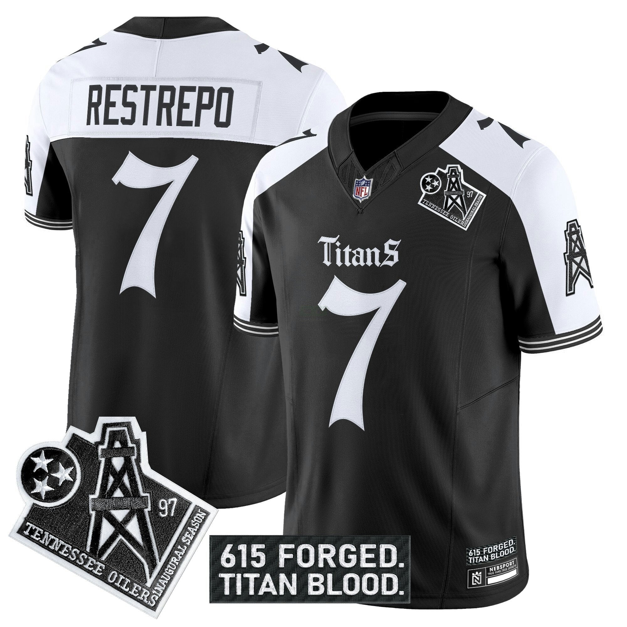 Camisa NFL Men’s Tennessee ‘Titan Gothic Shadows Drop’ Vapor Limited Jersey