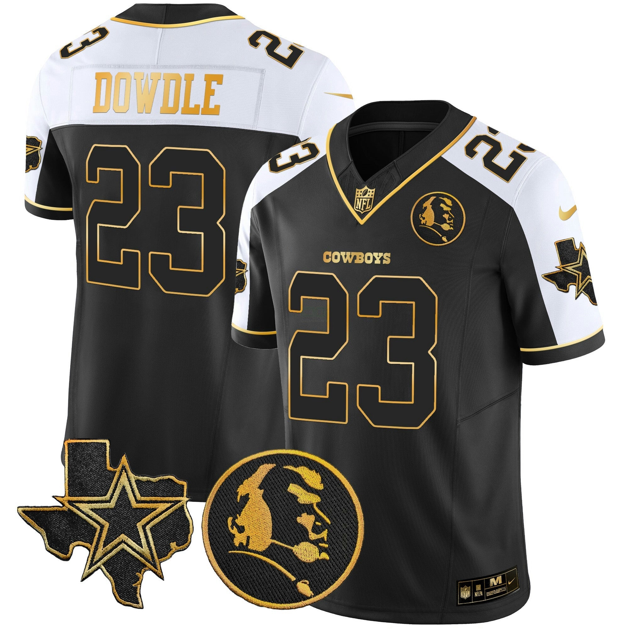 Camisa NFL Men’s Texas & John Madden Patch Dourada Vapor Limited Jersey