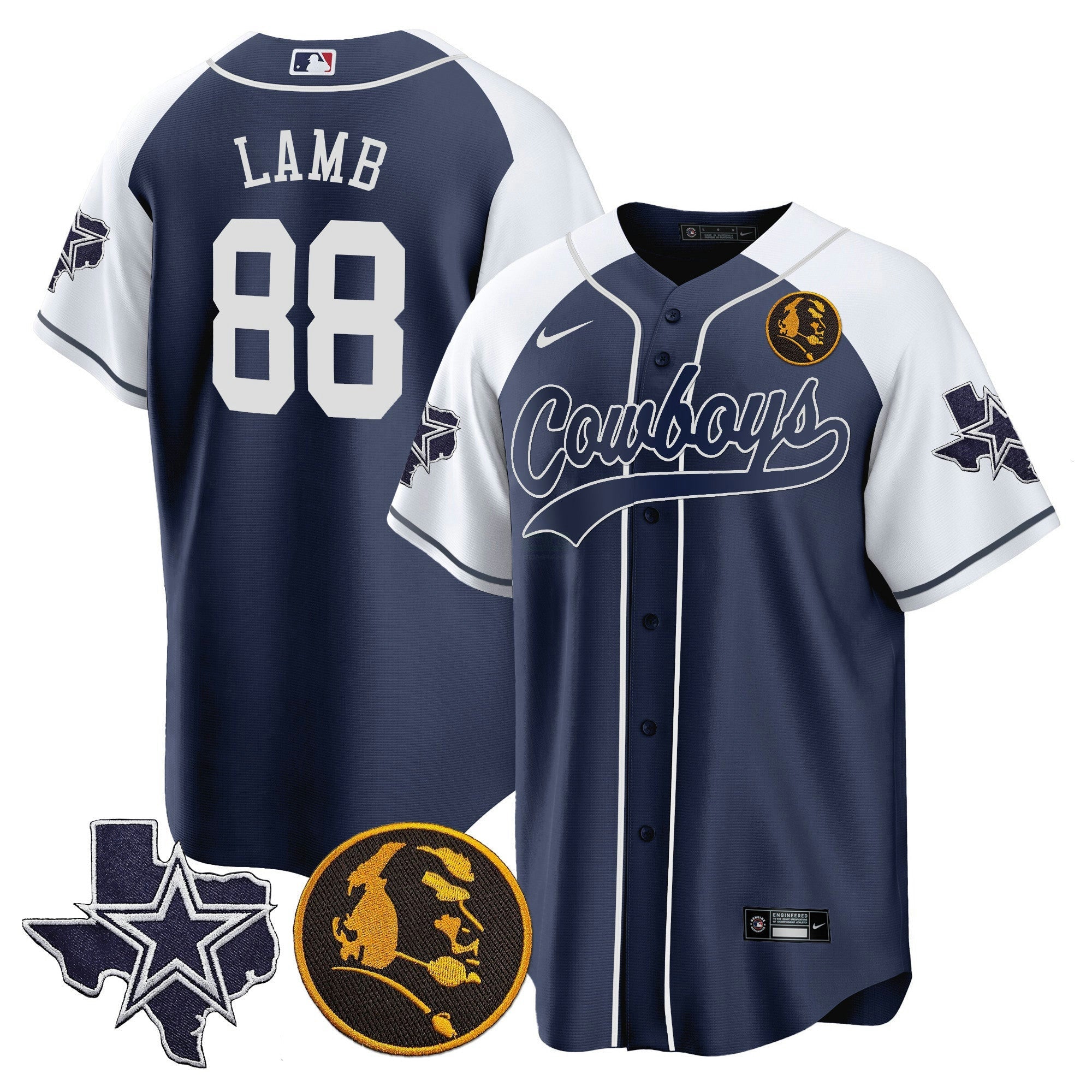 Camisa NFL Men’s Texas & John Madden Patch Jersey
