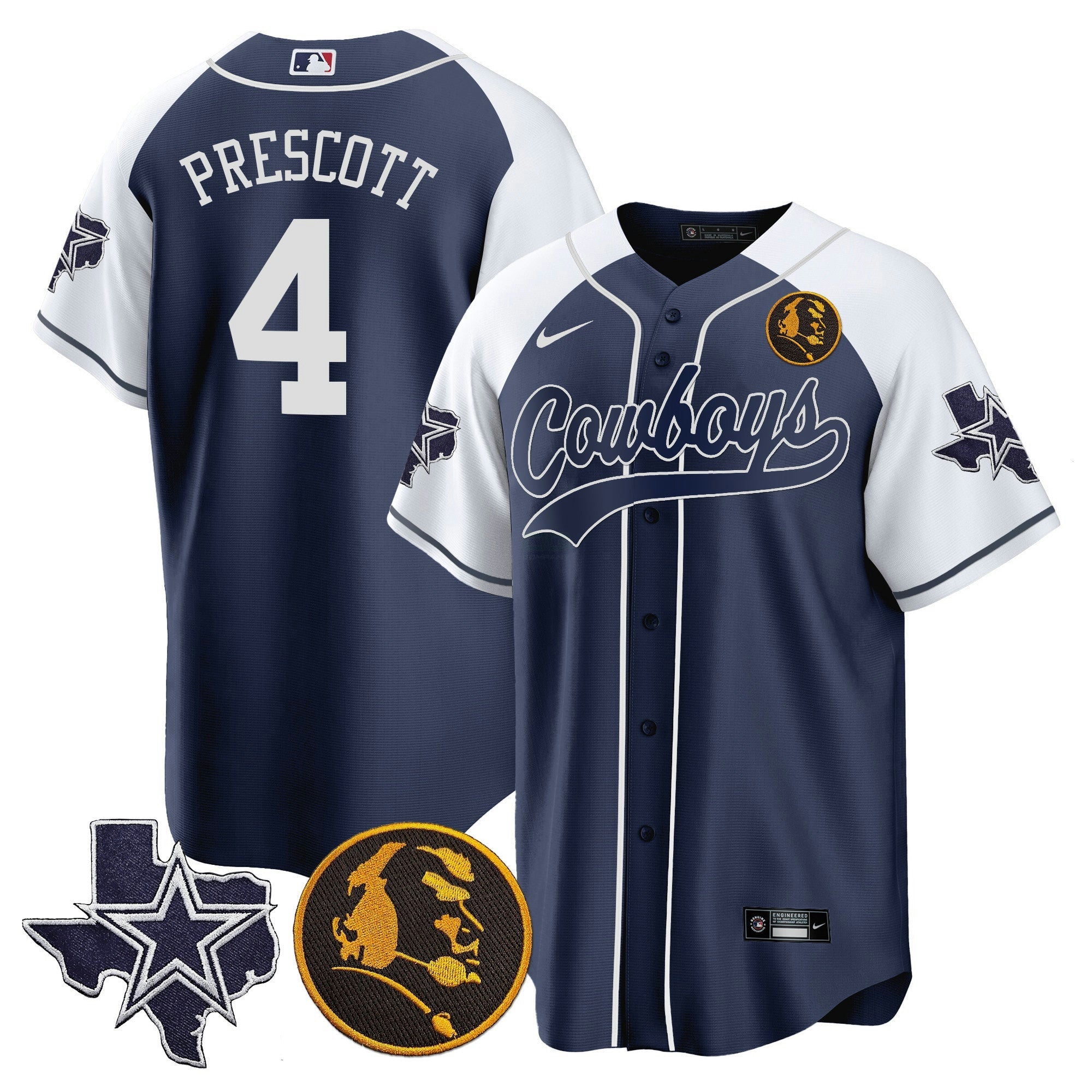 Camisa NFL Men’s Texas & John Madden Patch Jersey