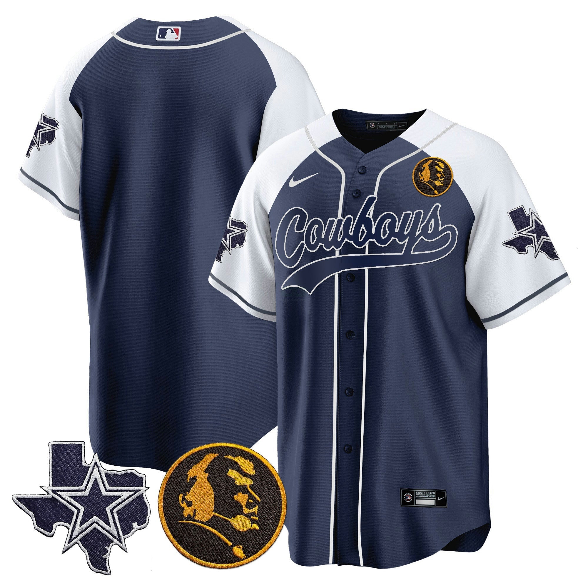 Camisa NFL Men’s Texas & John Madden Patch Jersey