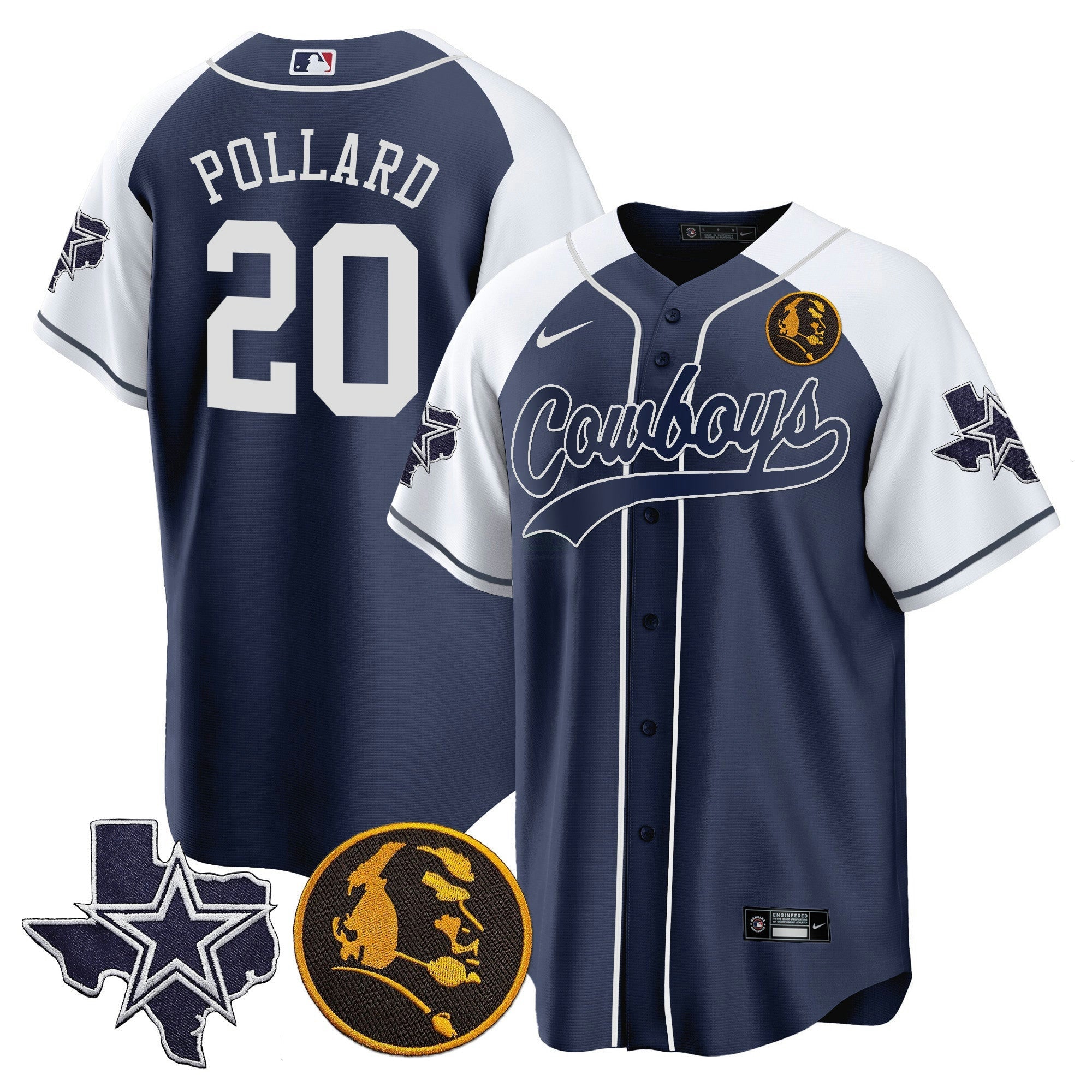 Camisa NFL Men’s Texas & John Madden Patch Jersey