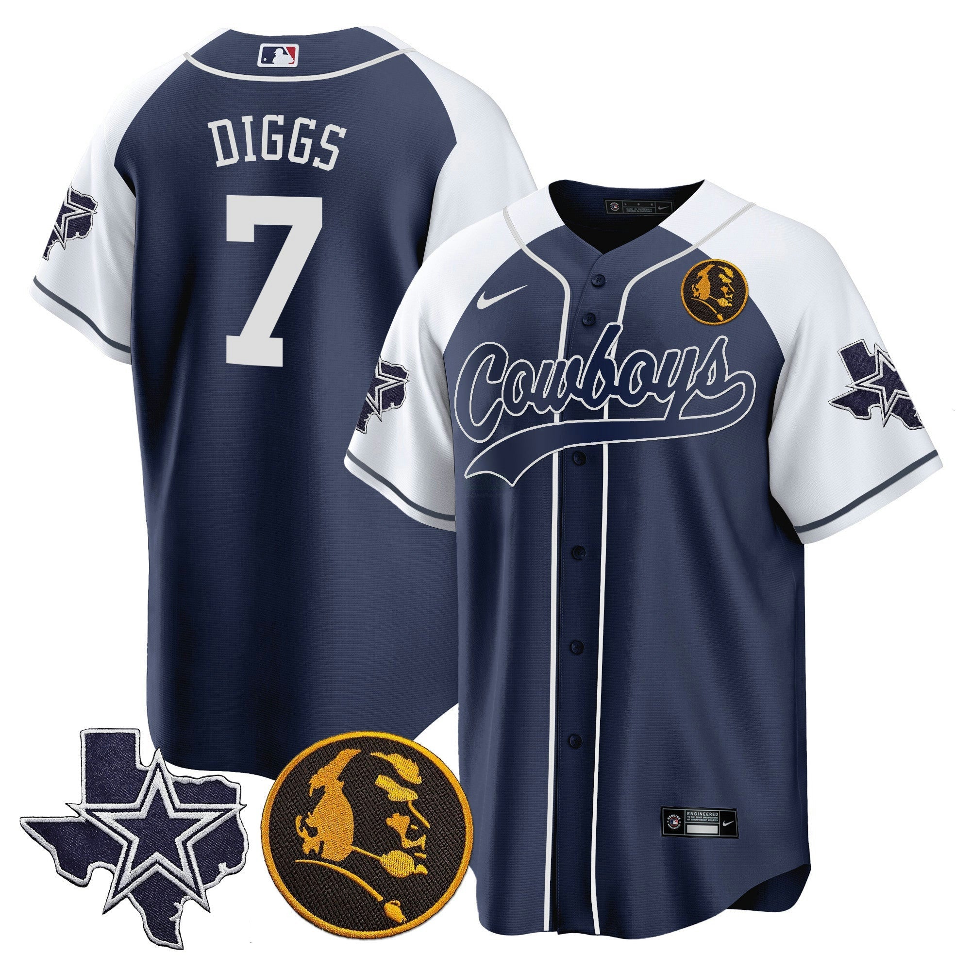 Camisa NFL Men’s Texas & John Madden Patch Jersey