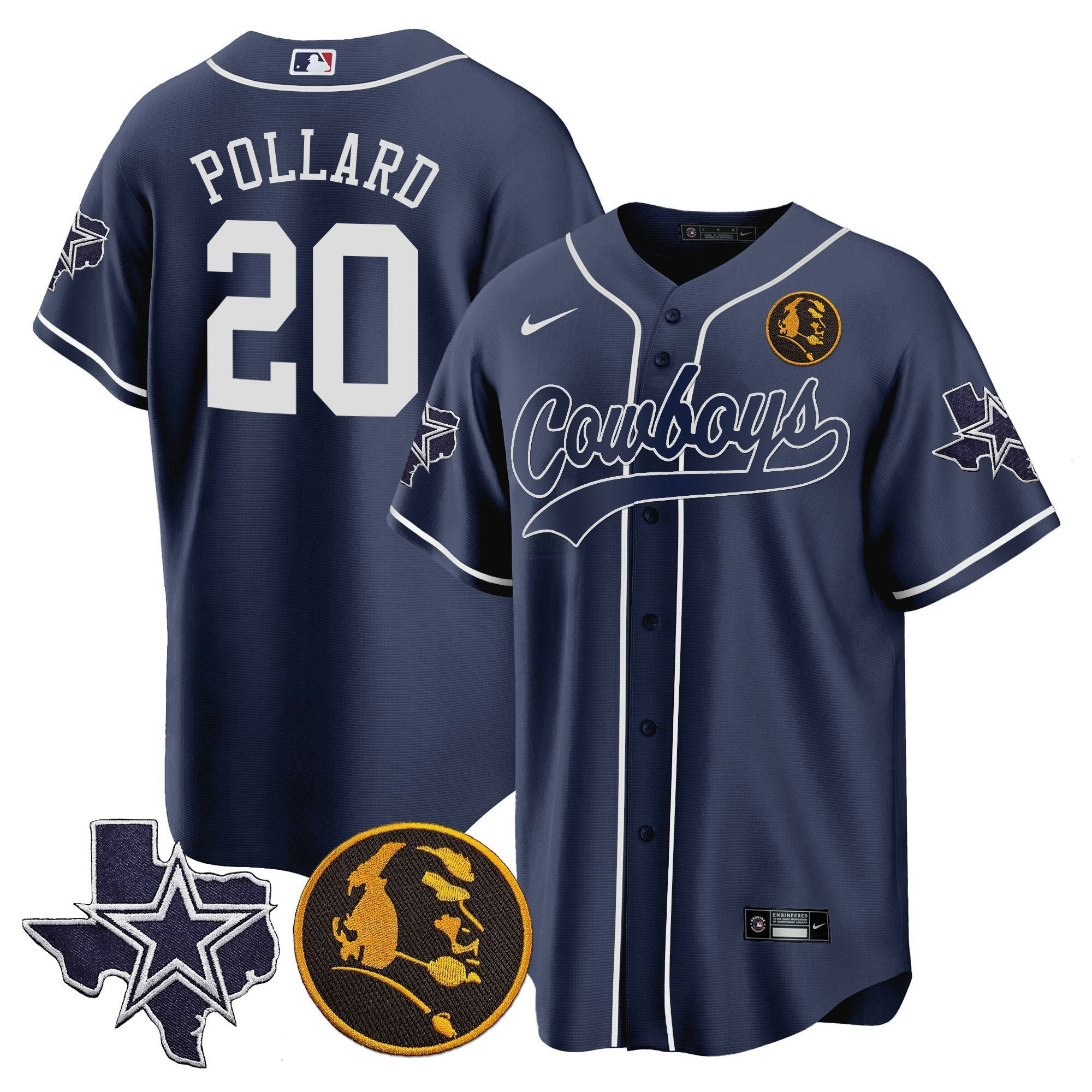 Camisa NFL Men’s Texas & John Madden Patch Jersey