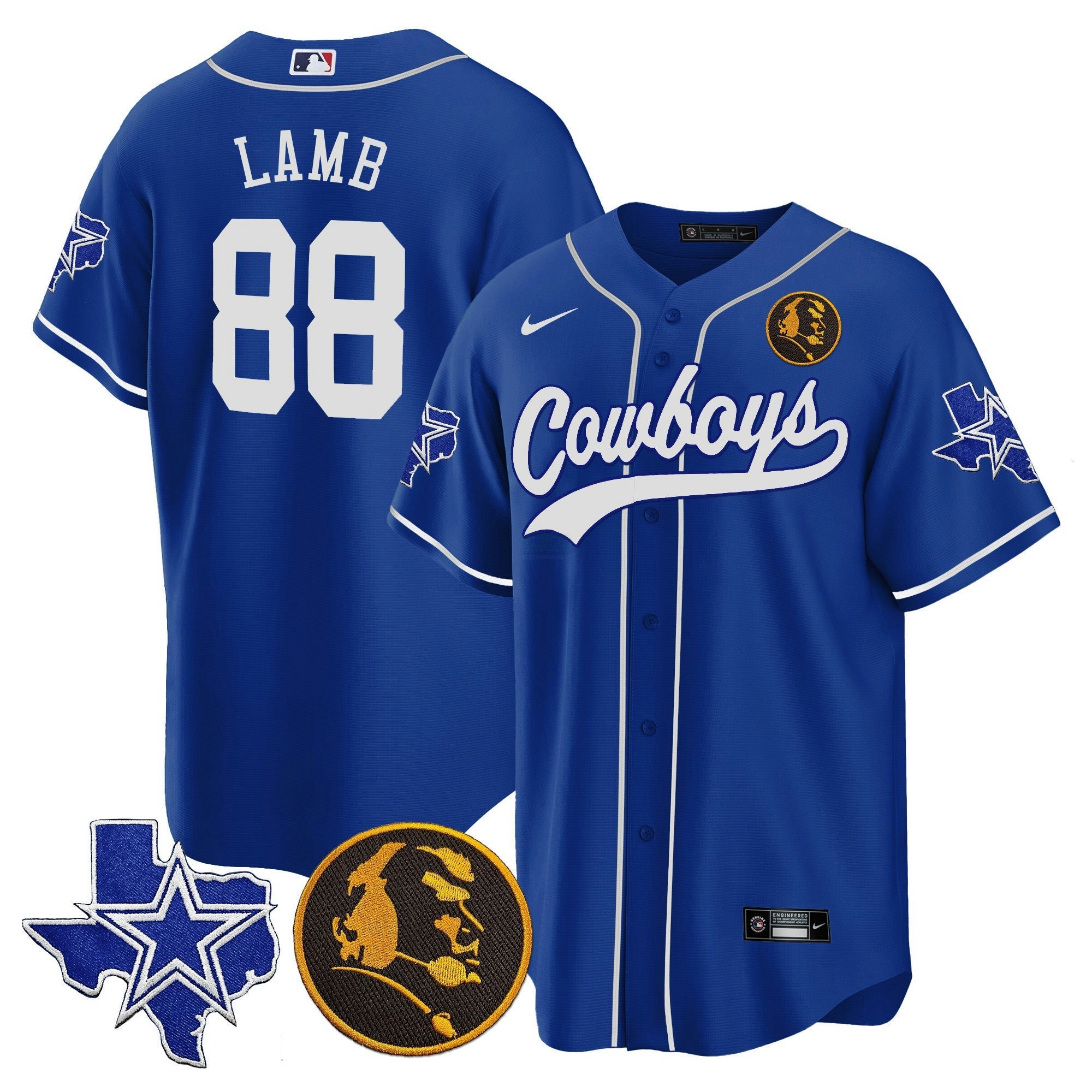 Camisa NFL Men’s Texas & John Madden Patch Jersey