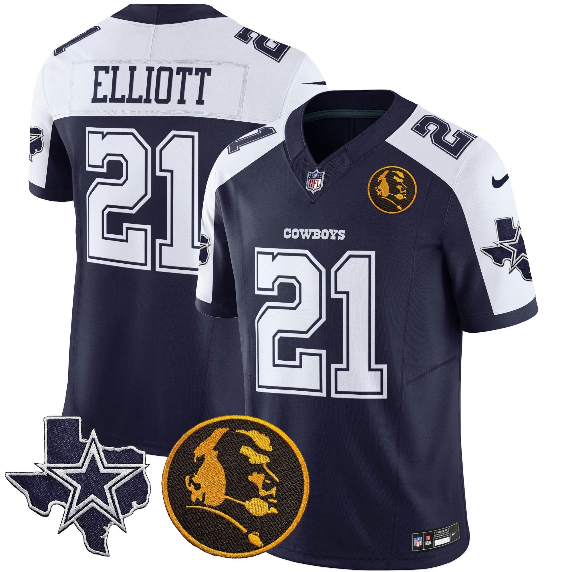 Camisa NFL Men’s Texas & John Madden Patch Vapor Limited Jersey