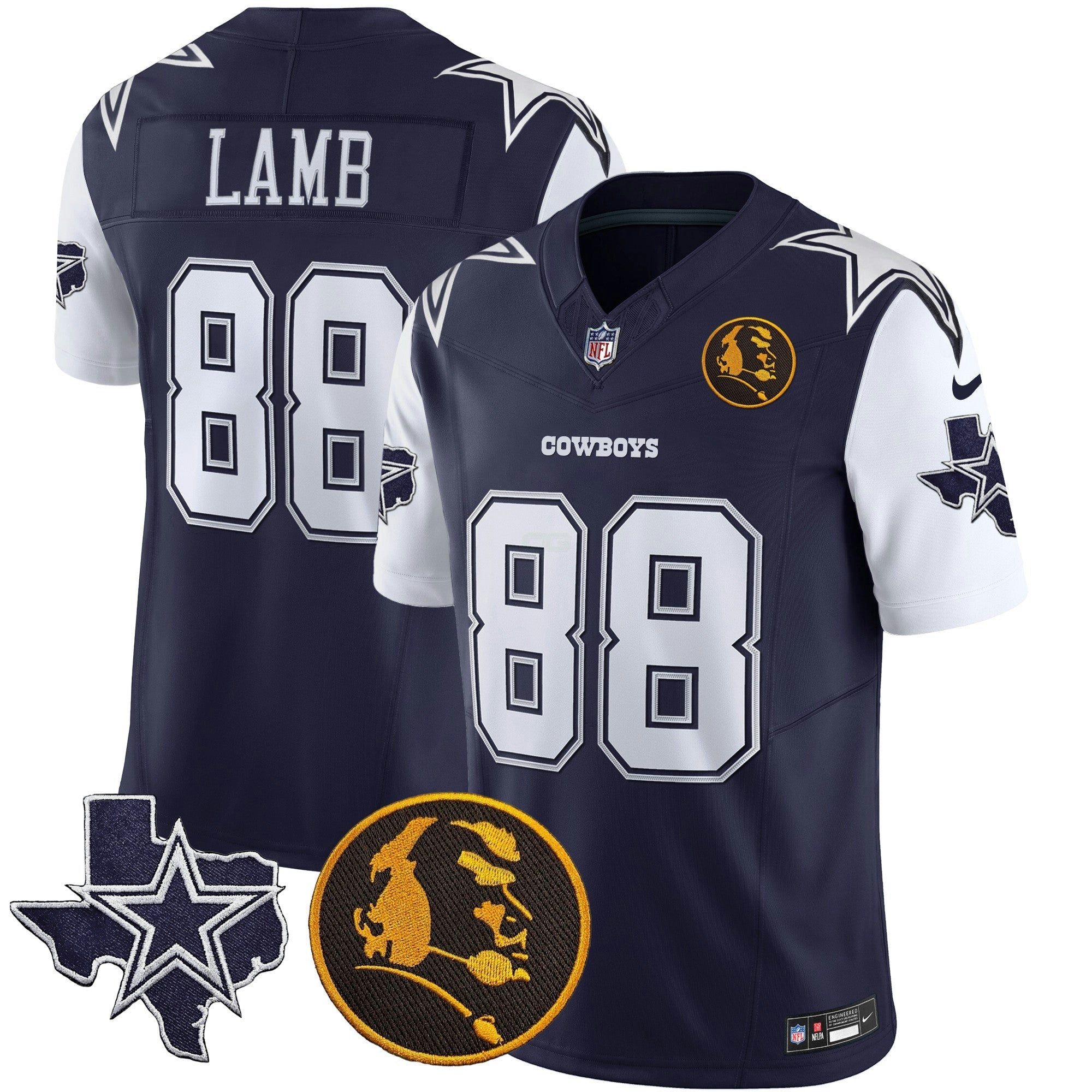 Camisa NFL Men’s Texas & John Madden Patch Vapor Limited Jersey