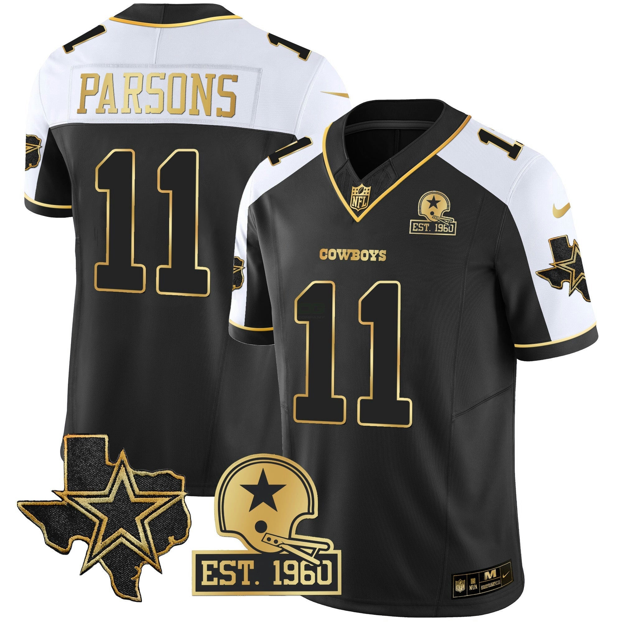 Camisa NFL Men’s Texas Patch Dourada Vapor Jersey