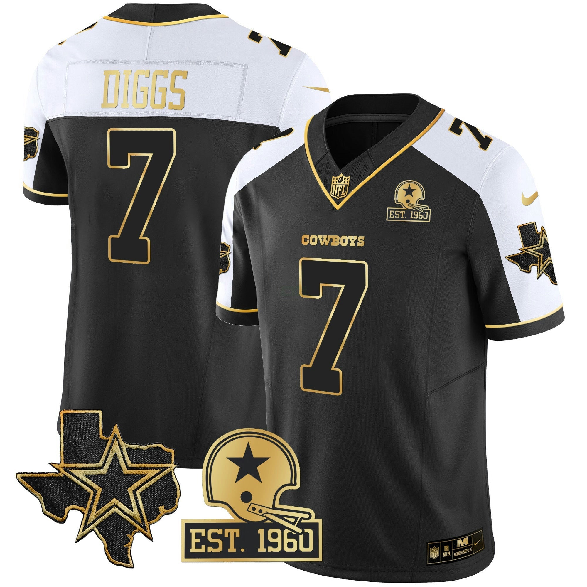Camisa NFL Men’s Texas Patch Dourada Vapor Jersey