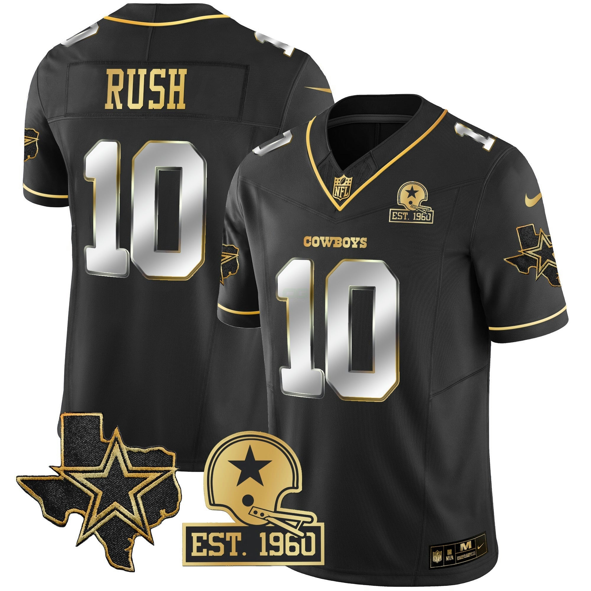 Camisa NFL Men’s Texas Patch Dourada Vapor Jersey