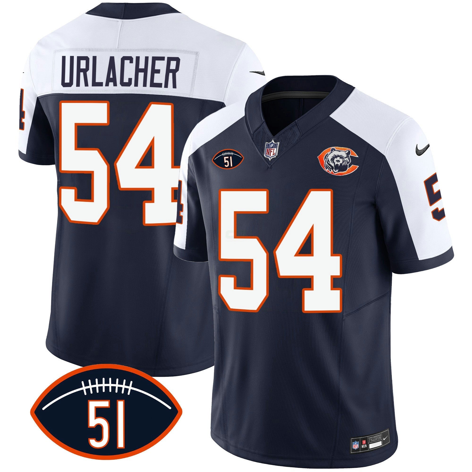 Camisa NFL Men’s Throwback Dick Butkus Patch Jersey