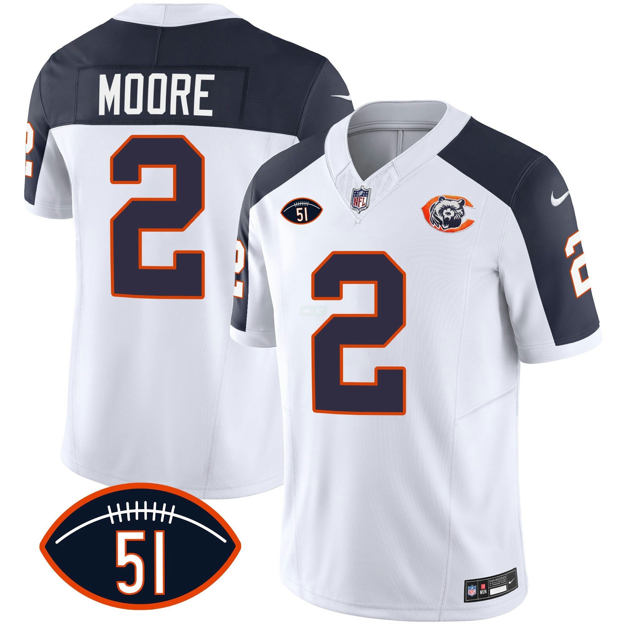 Camisa NFL Men’s Throwback Dick Butkus Patch Jersey