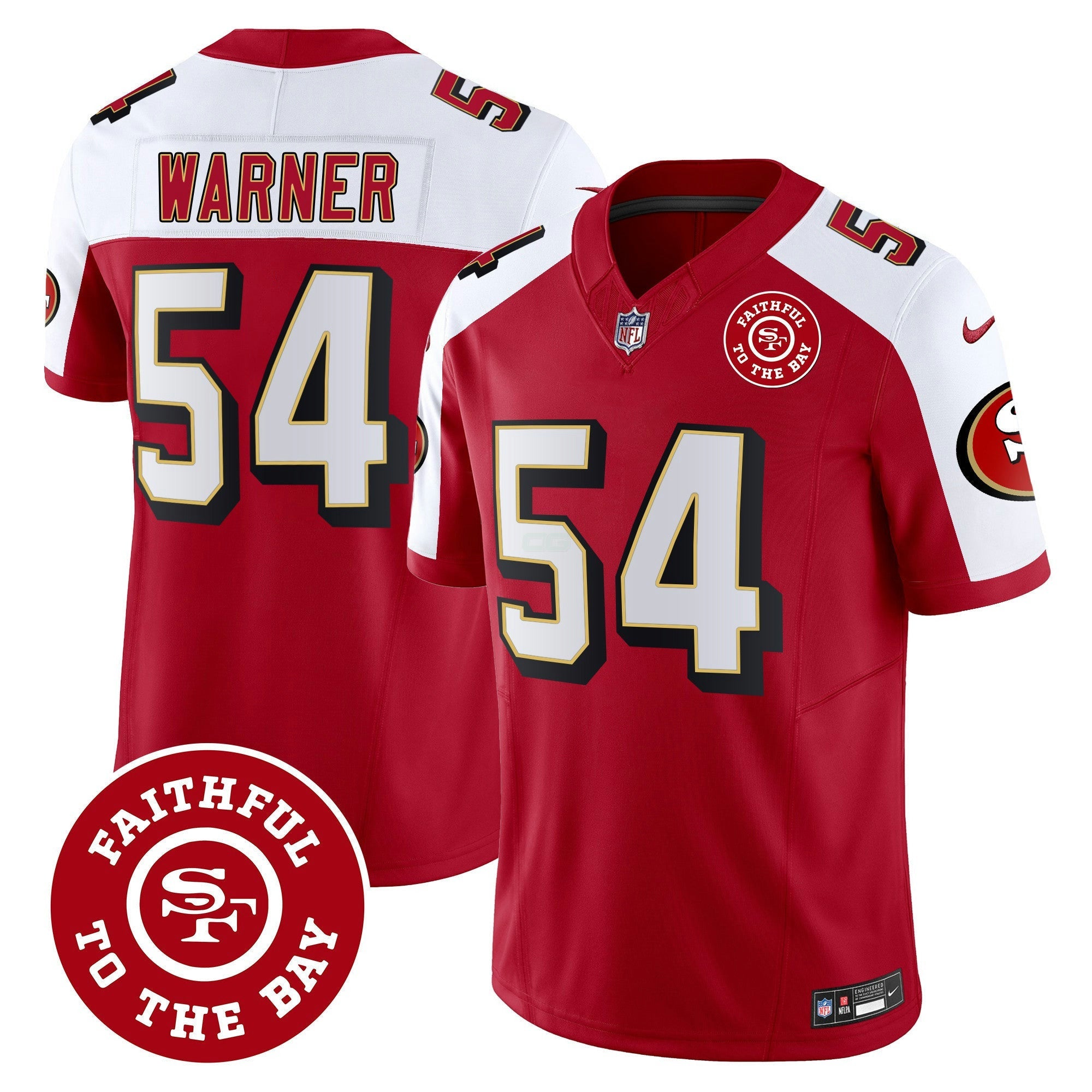 Camisa NFL Men’s Throwback Faithful To The Bay Patch Vapor Limited Jersey