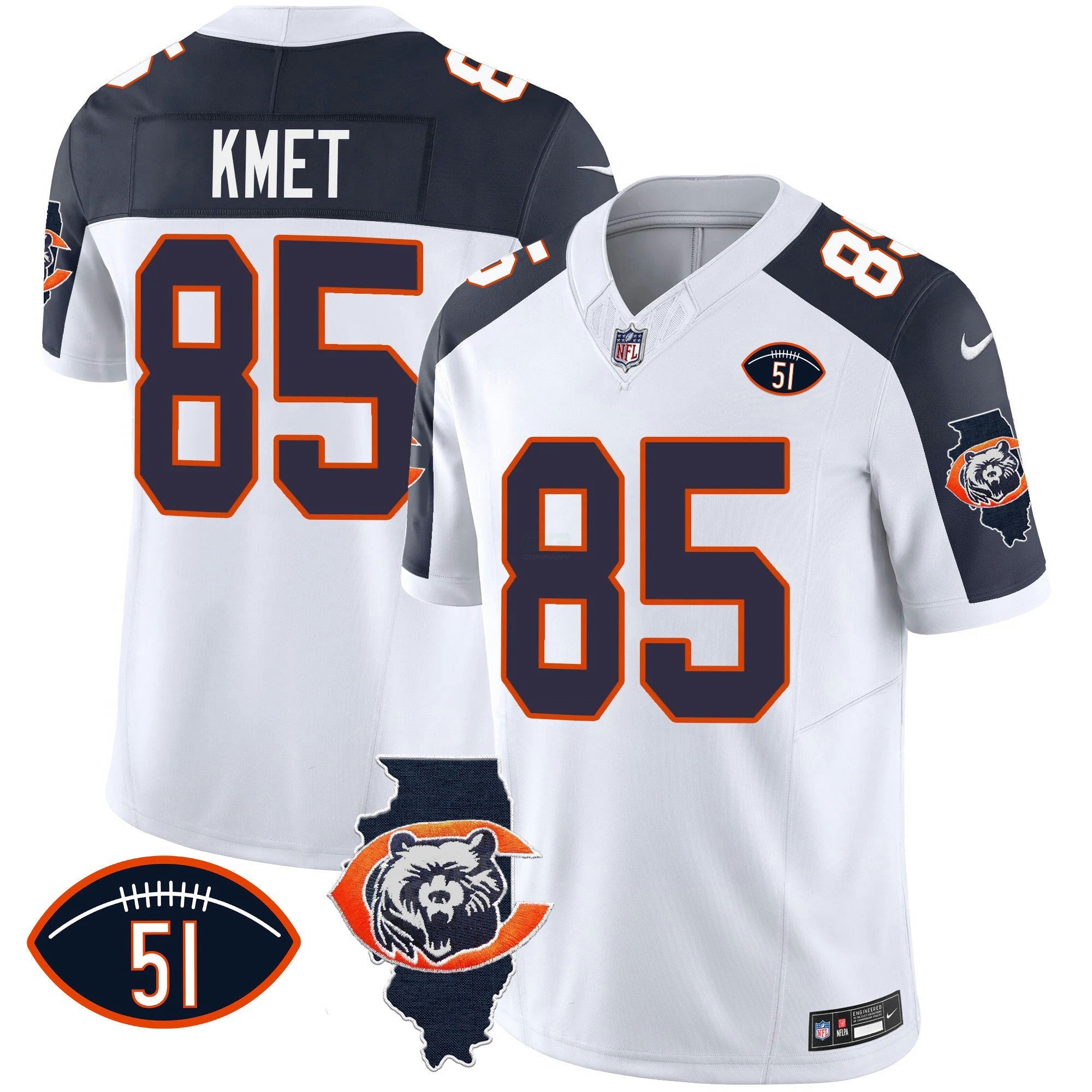 Camisa NFL Men’s Throwback Illinois Patch Vapor Jersey