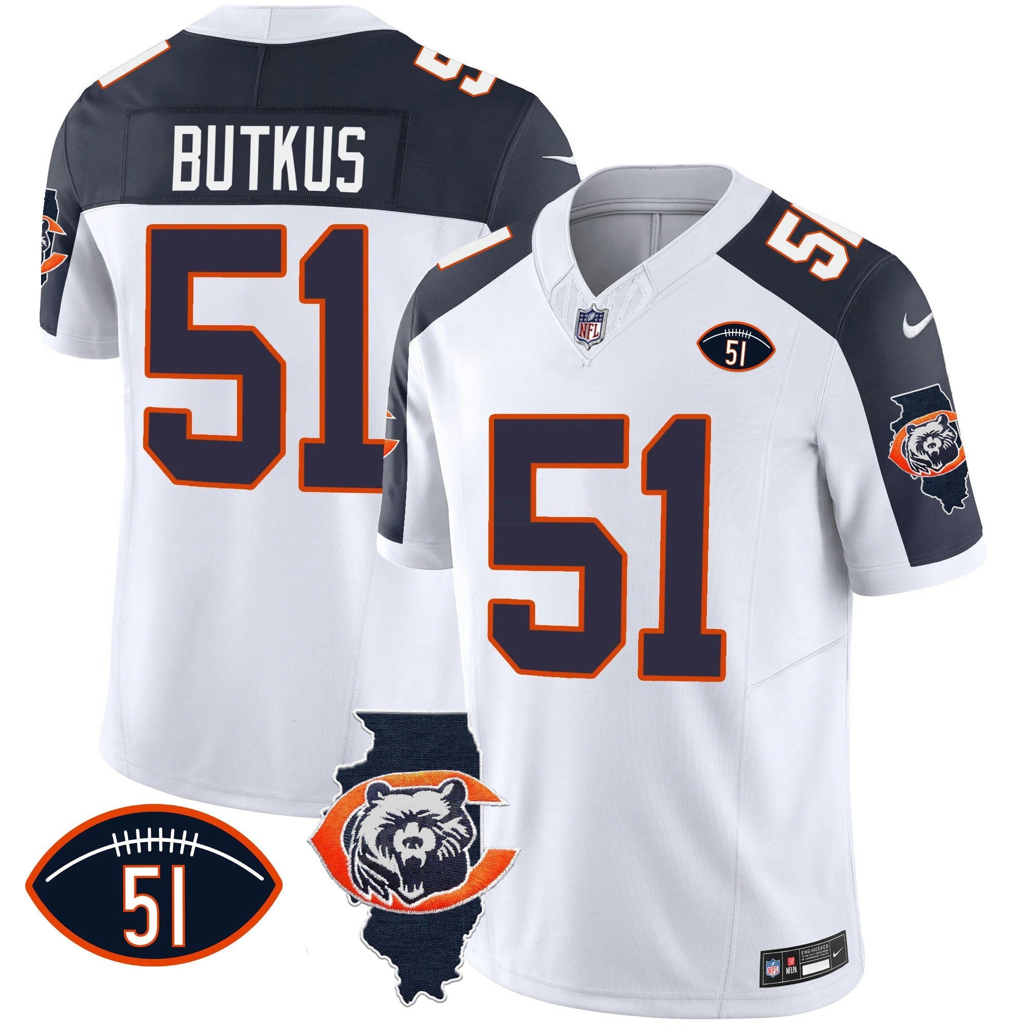 Camisa NFL Men’s Throwback Illinois Patch Vapor Jersey