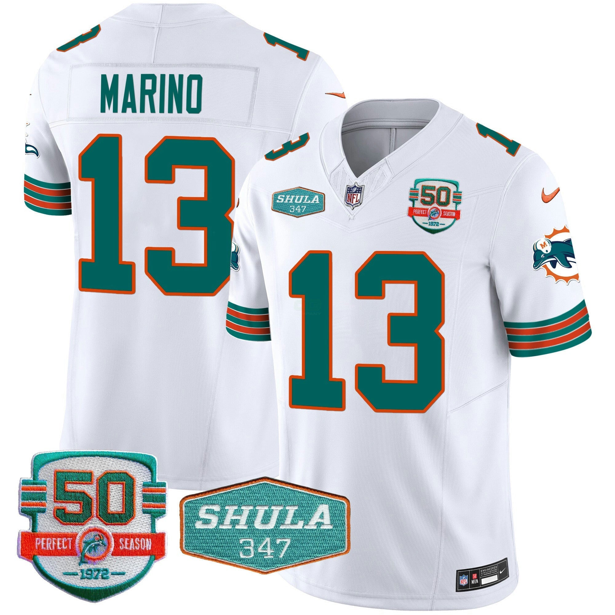 Camisa NFL Men’s Throwback Shula 347 Patch Vapor Jersey