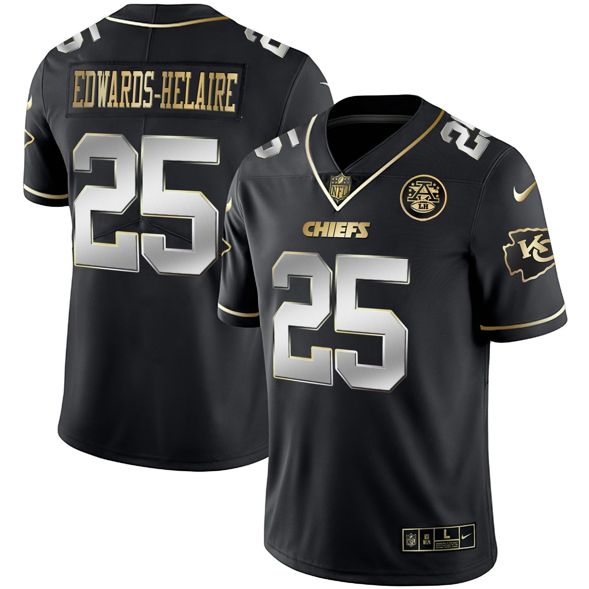 Camisa NFL Men’s Vapor Preta Vermelha Dourada Limited