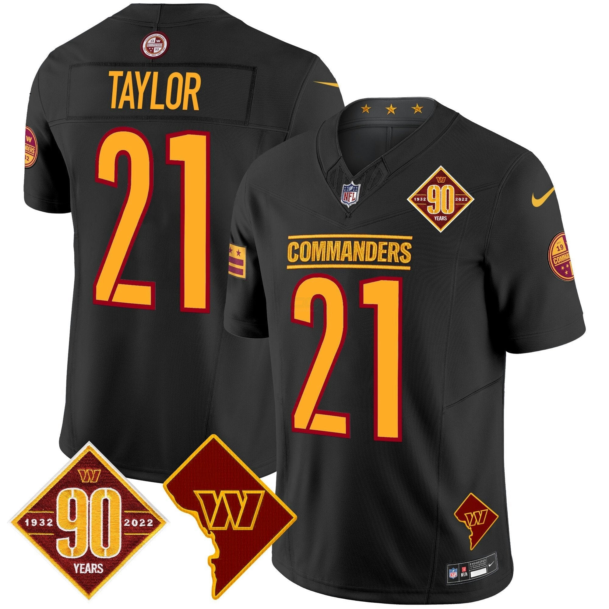 Camisa NFL Men’s Washington 90th Anniversary & Home Patch Vapor Limited Jersey