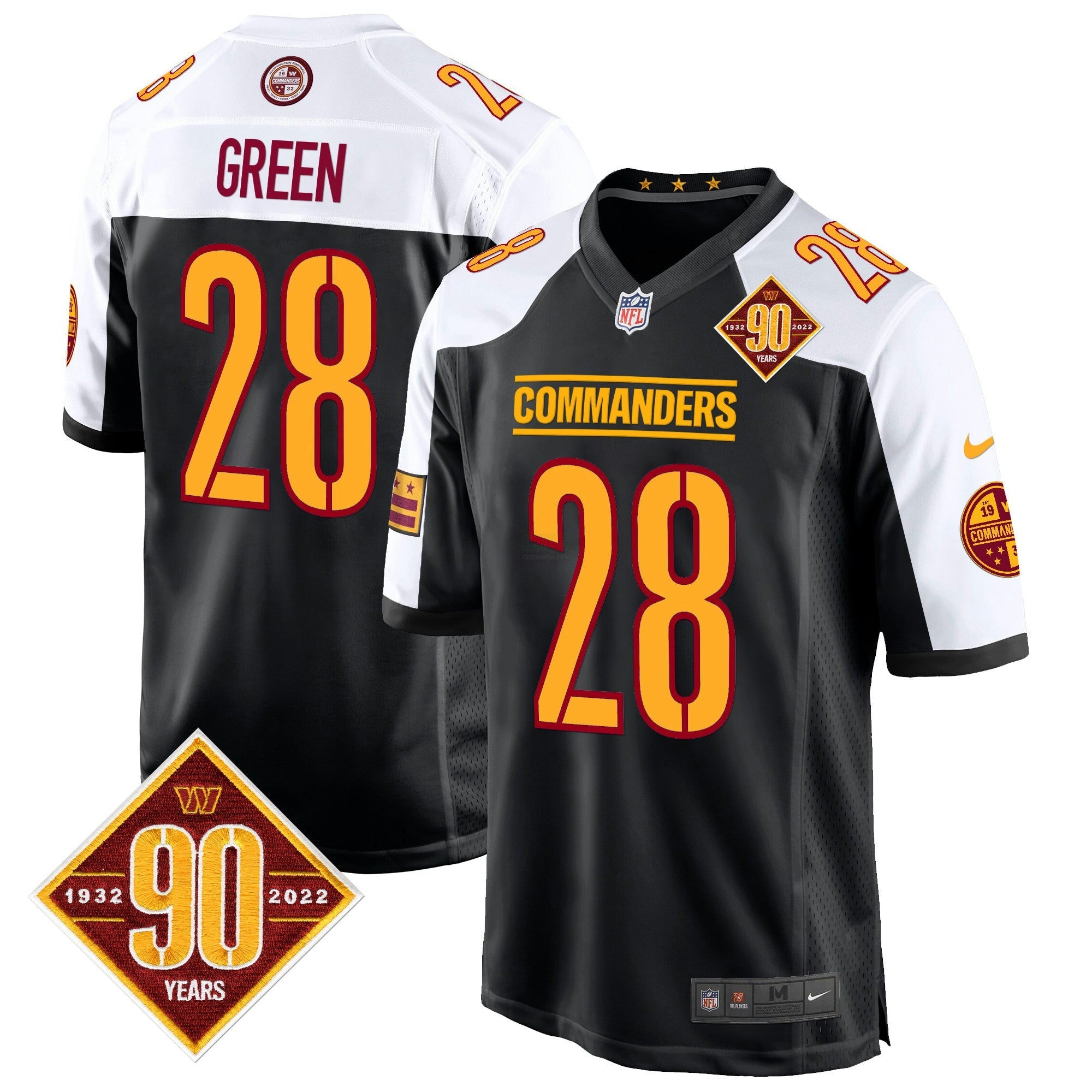 Camisa NFL Men’s Washington 90th Anniversary Patch Game Jersey