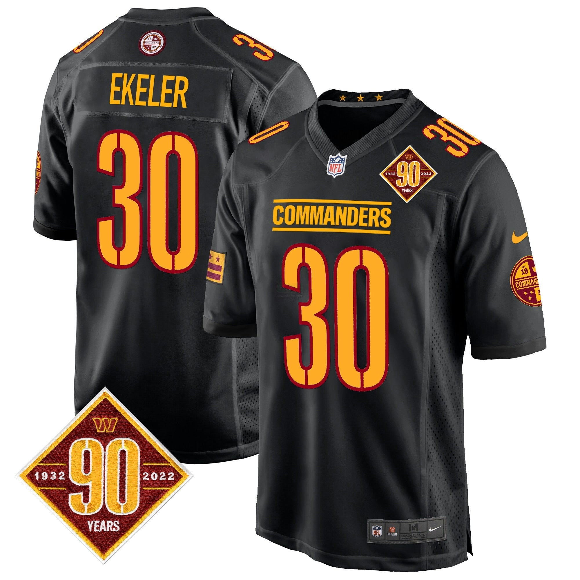 Camisa NFL Men’s Washington 90th Anniversary Patch Game Jersey