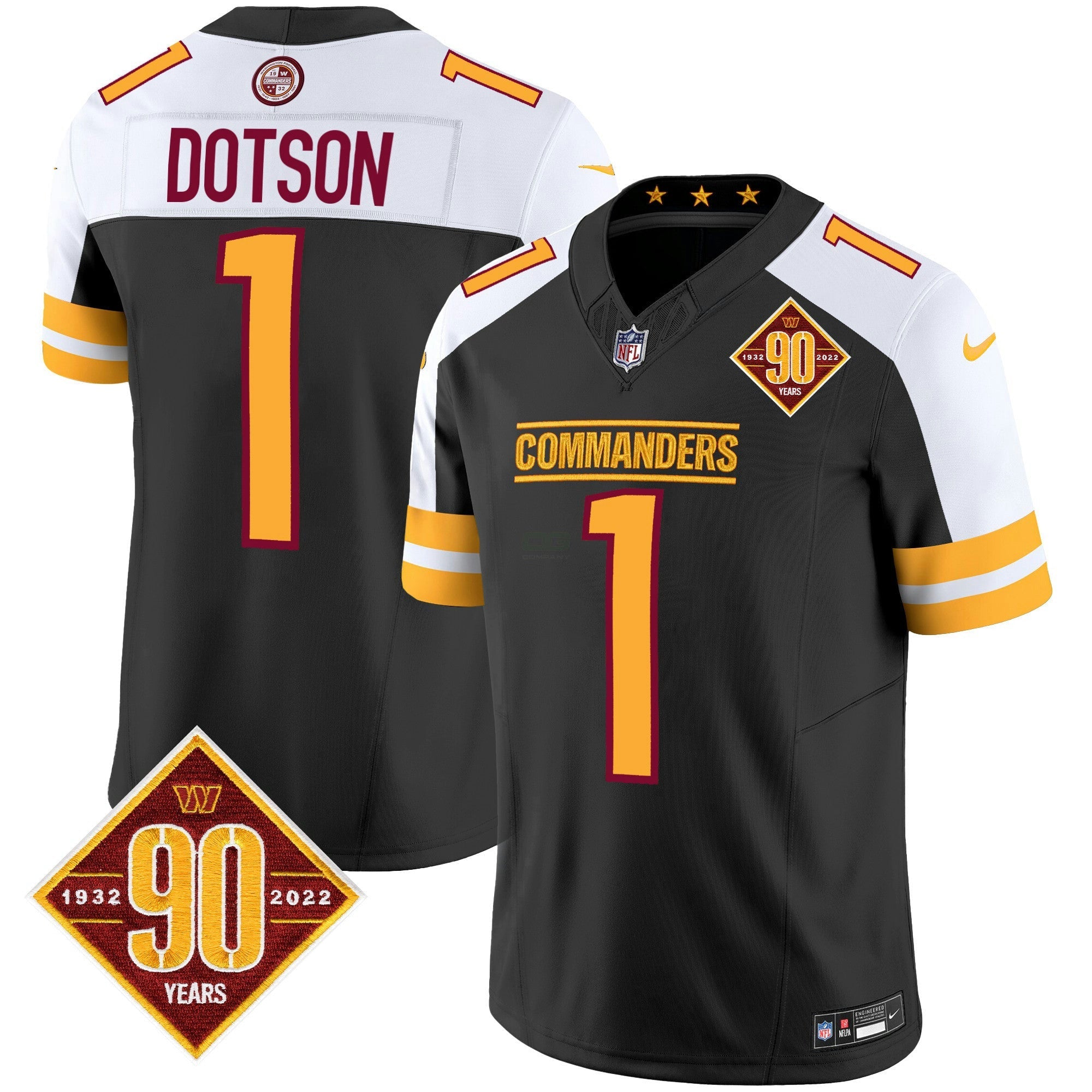 Camisa NFL Men’s Washington 90th Anniversary Patch Vapor Jersey V2