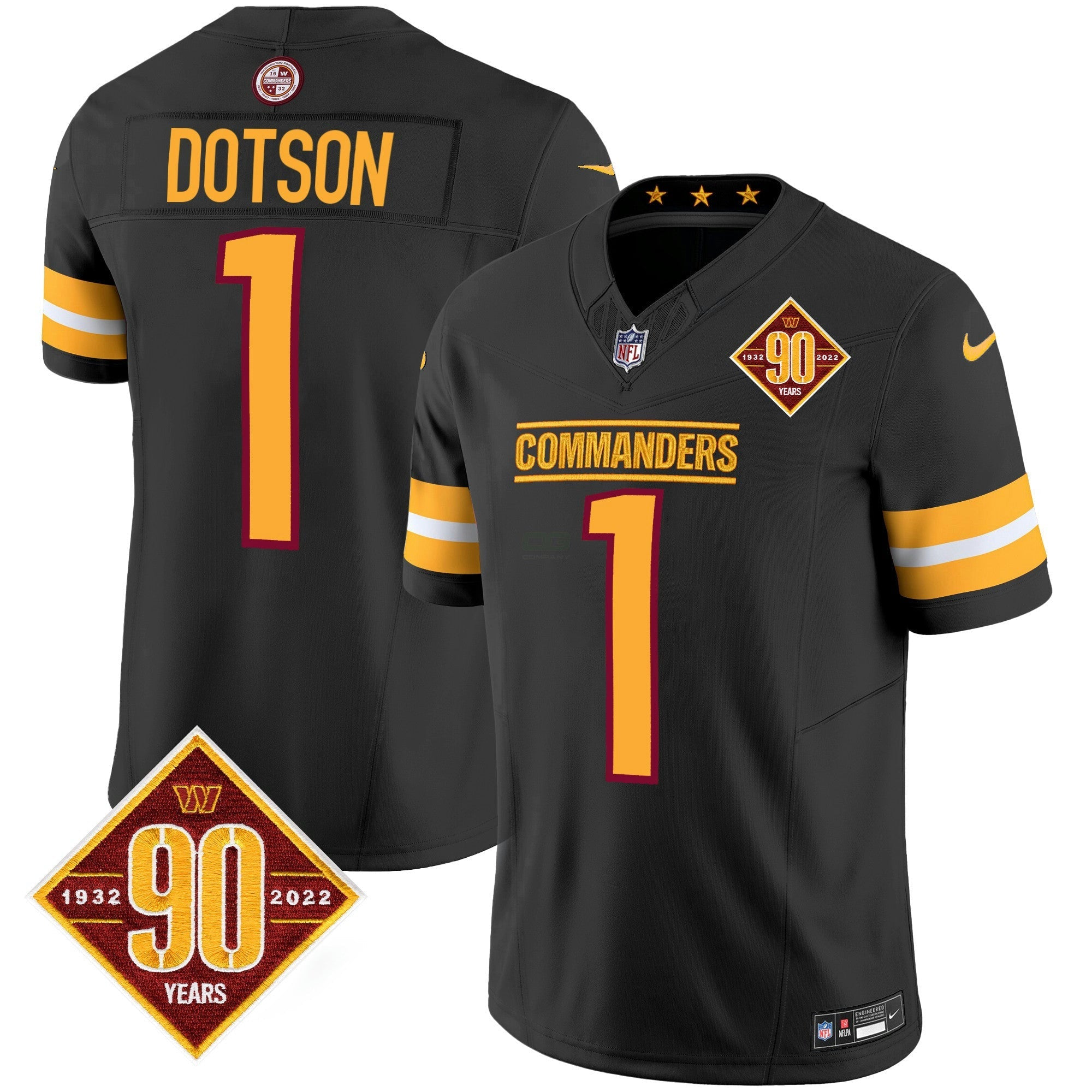 Camisa NFL Men’s Washington 90th Anniversary Patch Vapor Jersey V2