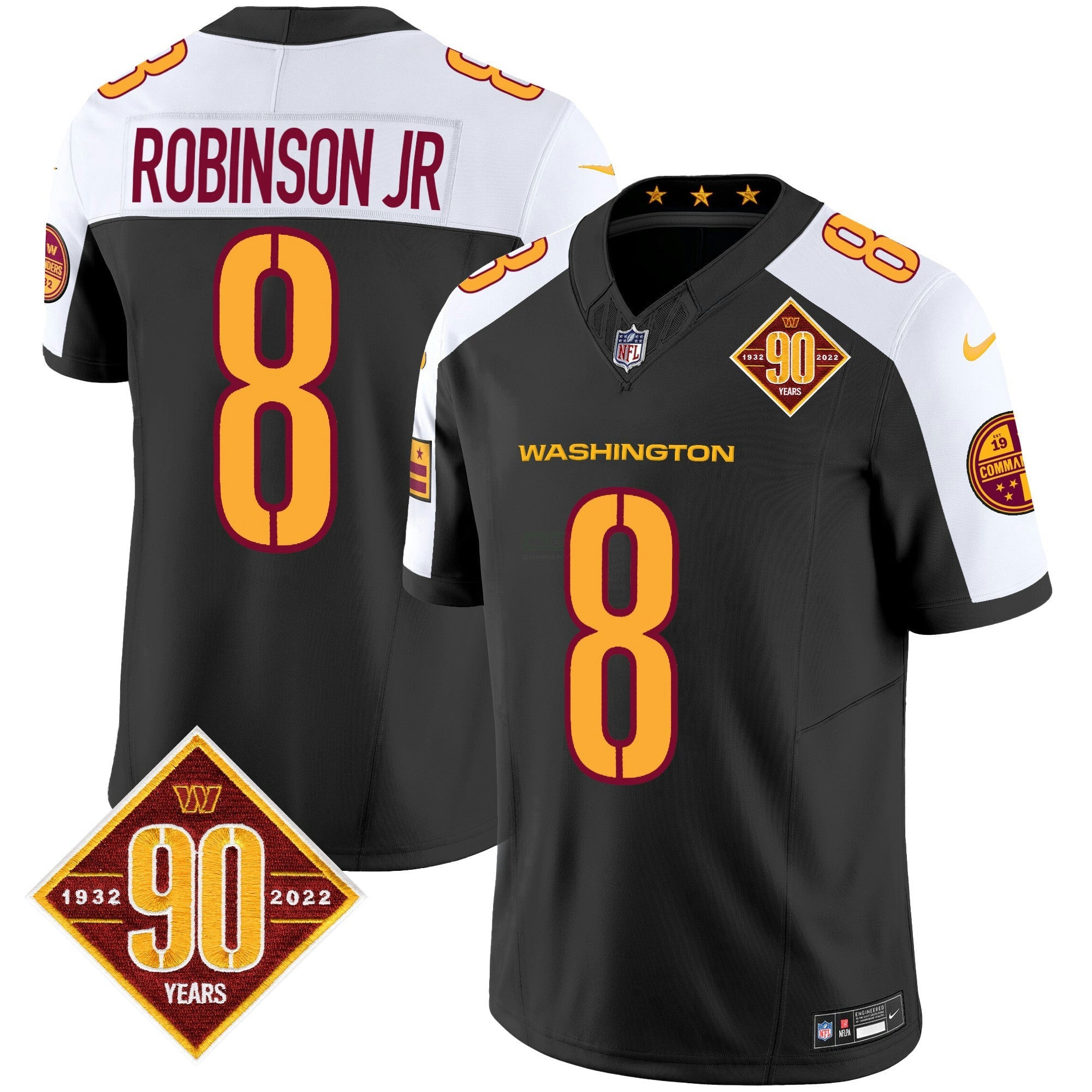 Camisa NFL Men’s Washington 90th Anniversary Patch Vapor Jersey V3