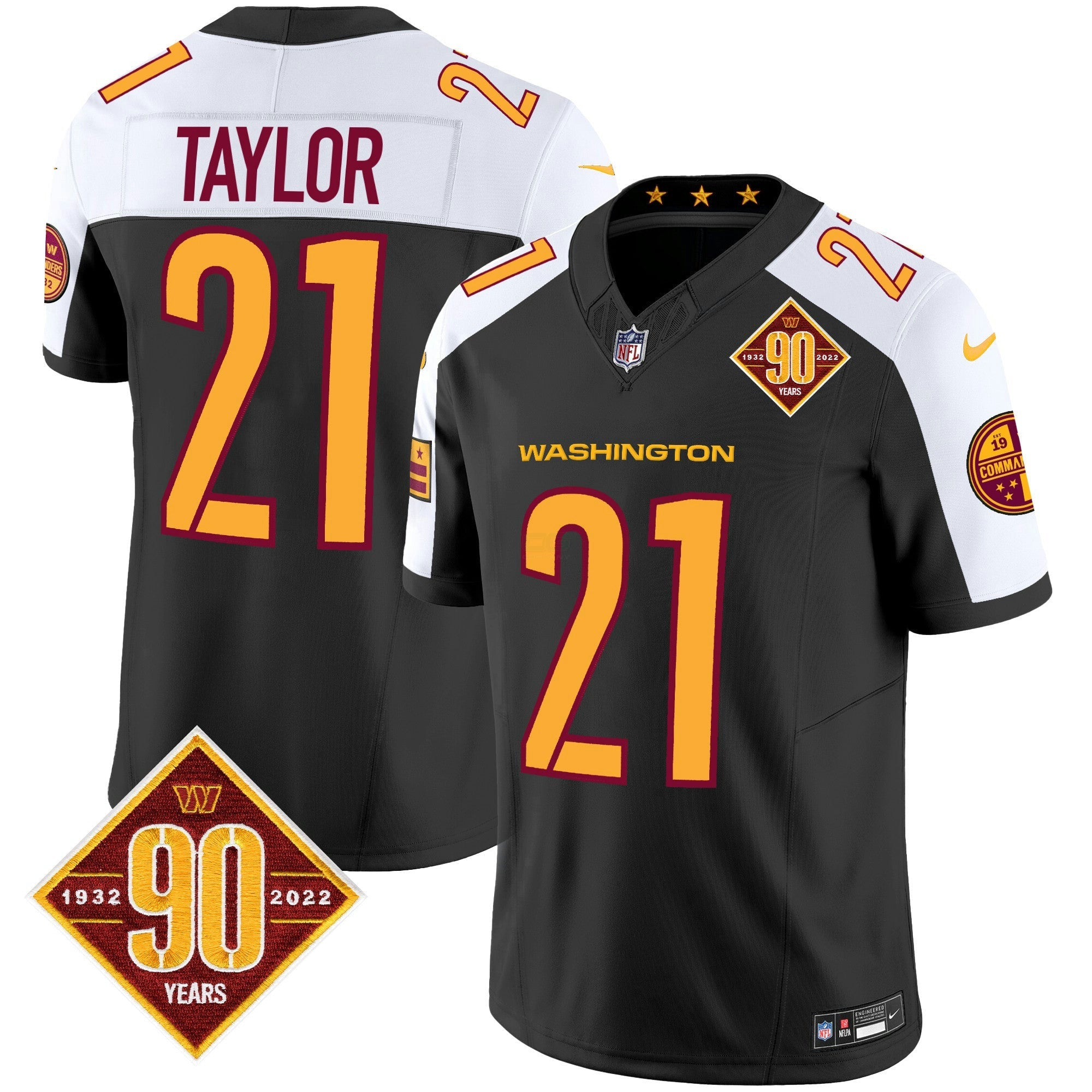Camisa NFL Men’s Washington 90th Anniversary Patch Vapor Jersey V3