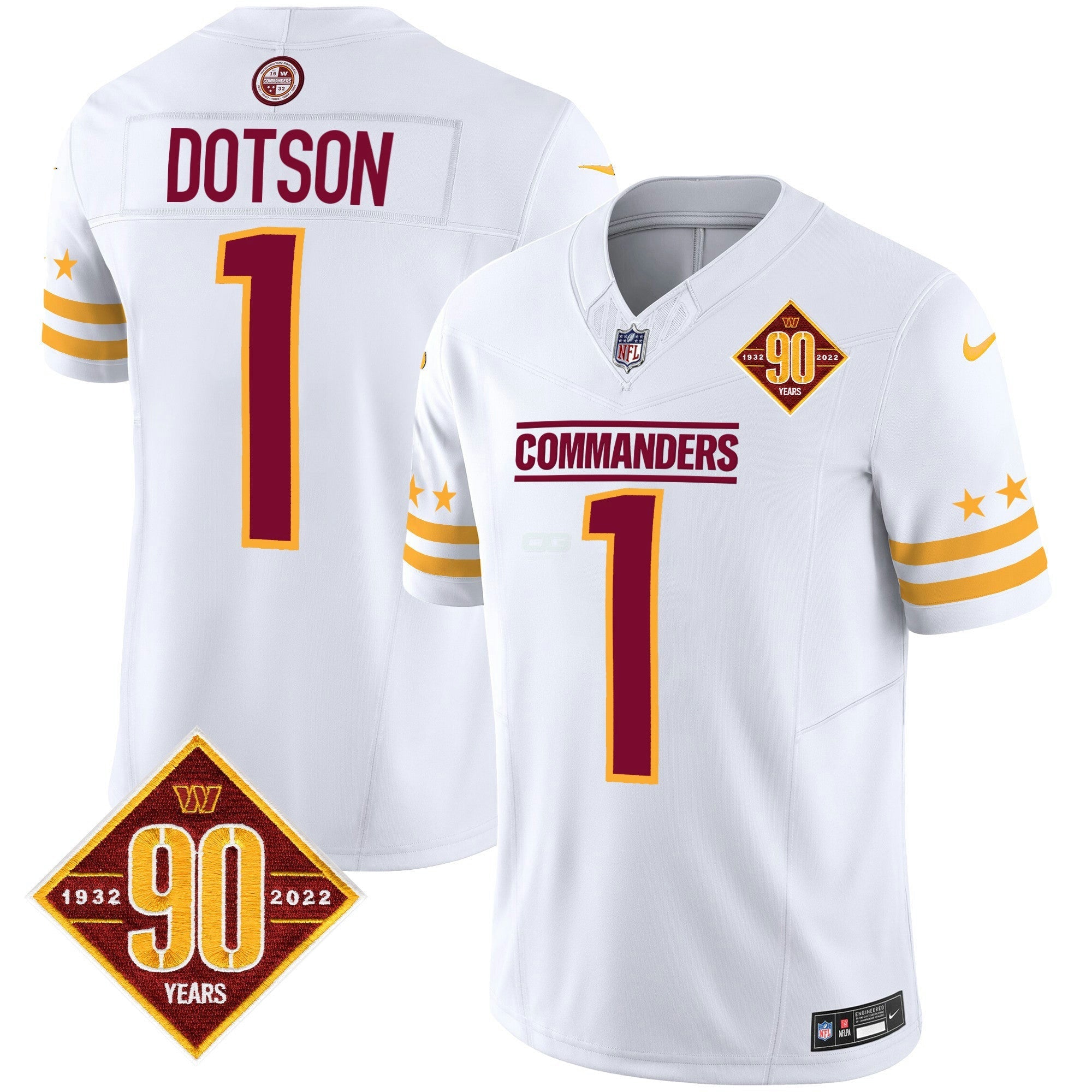 Camisa NFL Men’s Washington 90th Anniversary Patch Vapor Limited Jersey