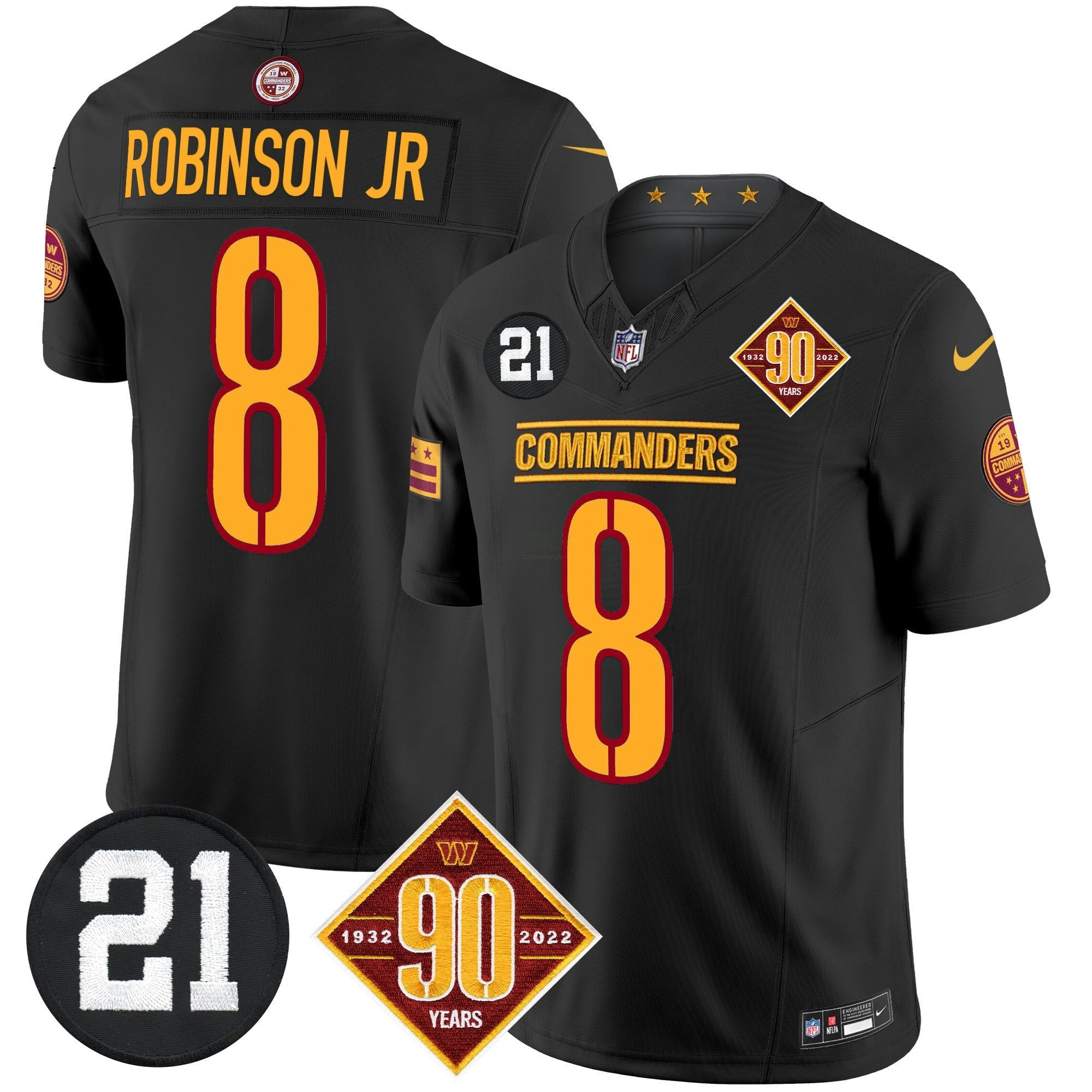 Camisa NFL Men’s Washington 90th & Sean Taylor Patch Vapor Limited Jersey